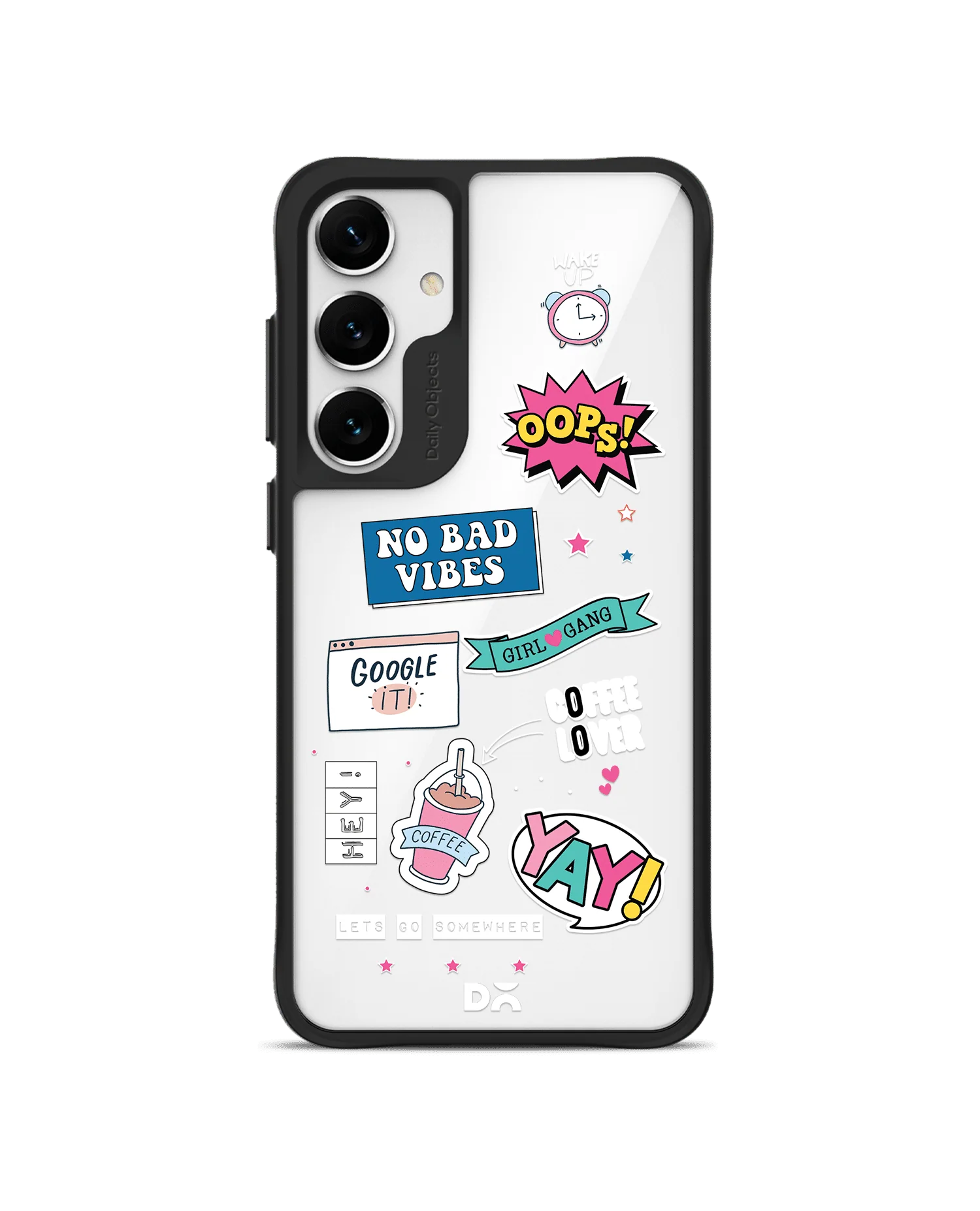 Attitude Black Hybrid Clear Case Cover For Samsung Galaxy S24