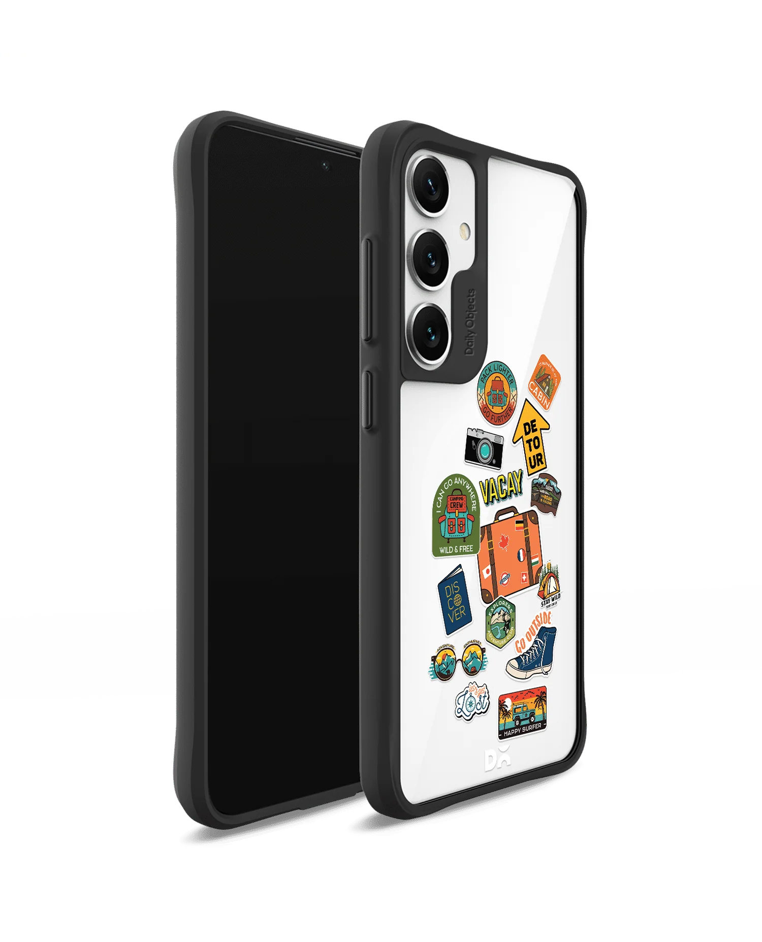 Backpacking Black Hybrid Clear Case Cover For Samsung Galaxy S24 - Image 3
