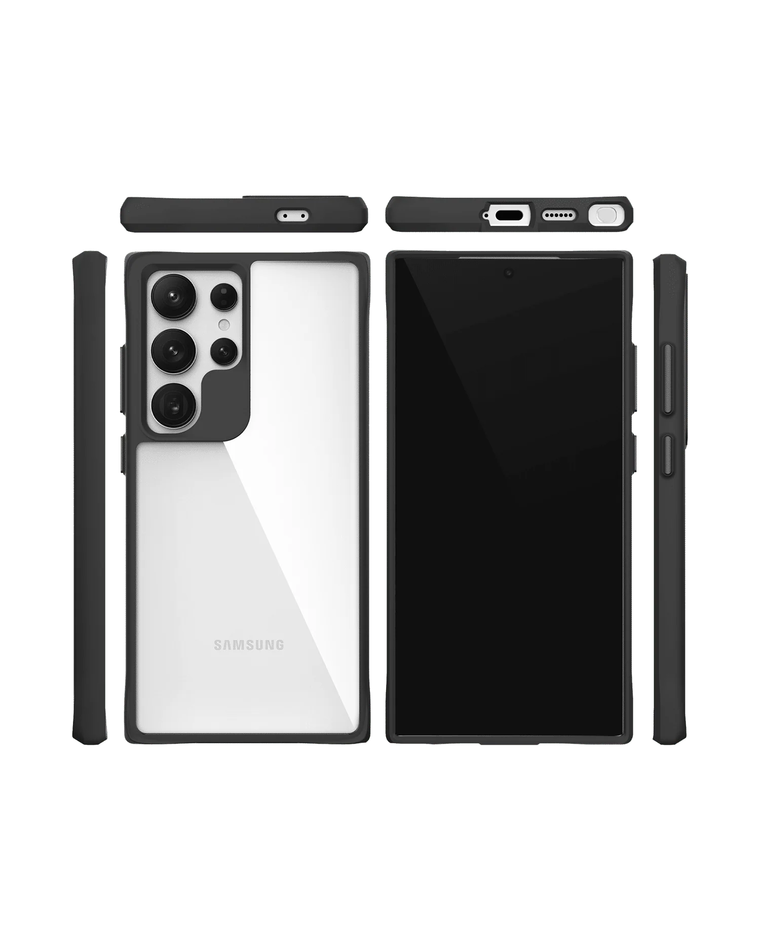 Black Hybrid Clear Case Cover for Samsung Galaxy S24 Ultra - Image 10
