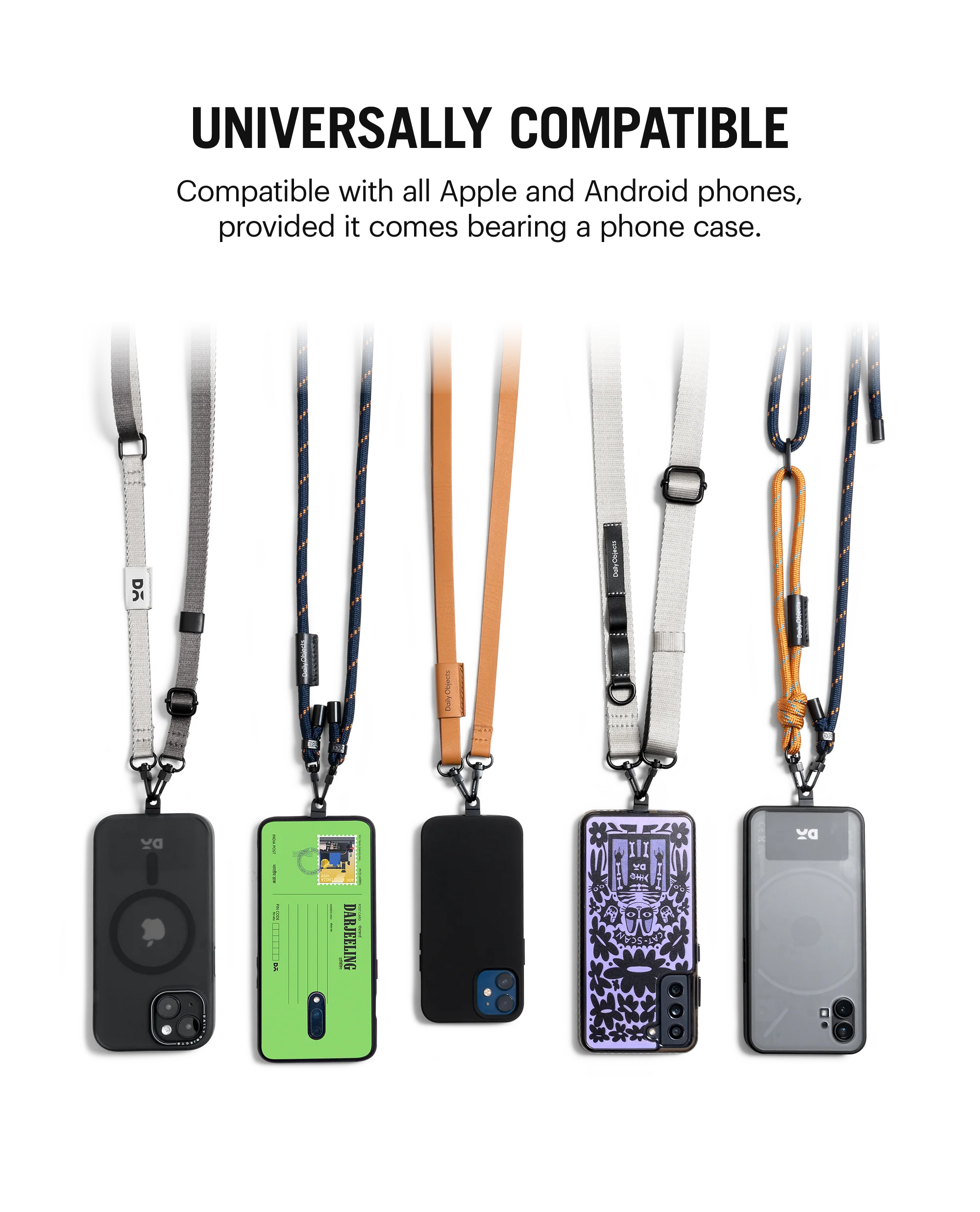 Black Reflective Crossbody Phone Lanyard - Cord - Image 6
