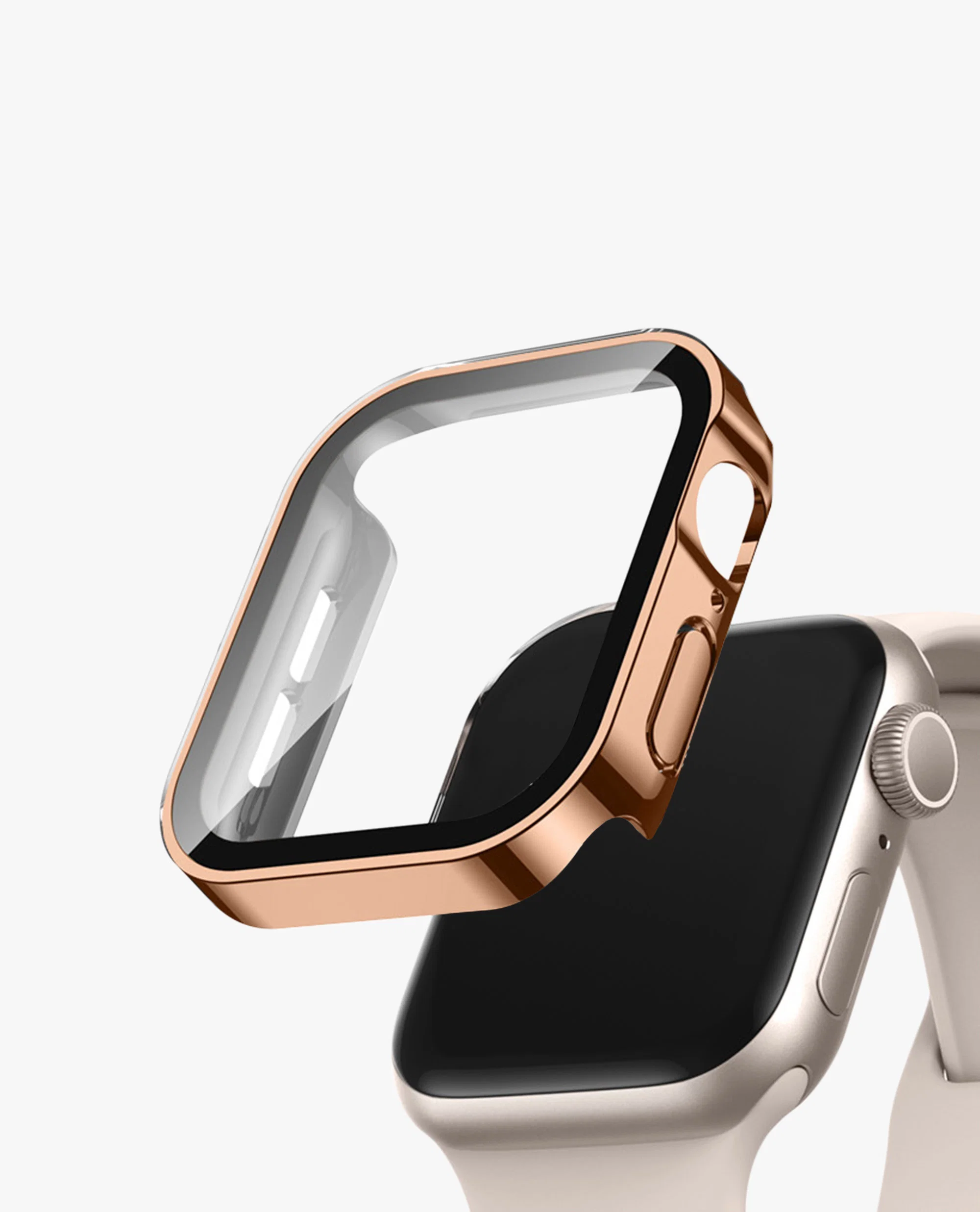 Black Sleek Fit Apple Watch Series Case with Screen Protector (44mm) - Image 10