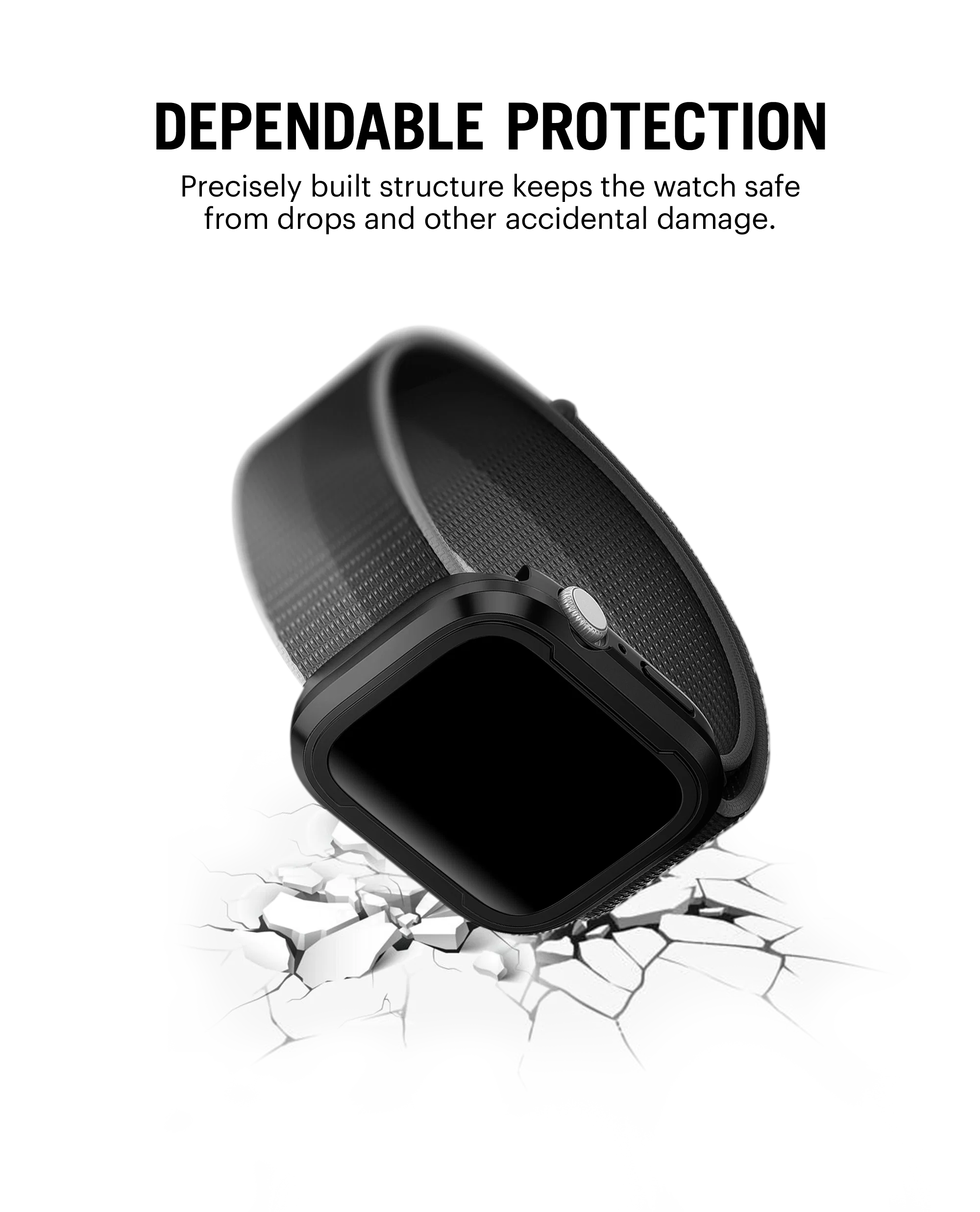 Black Tough Fit Apple Watch Series Case (44mm) - Image 6