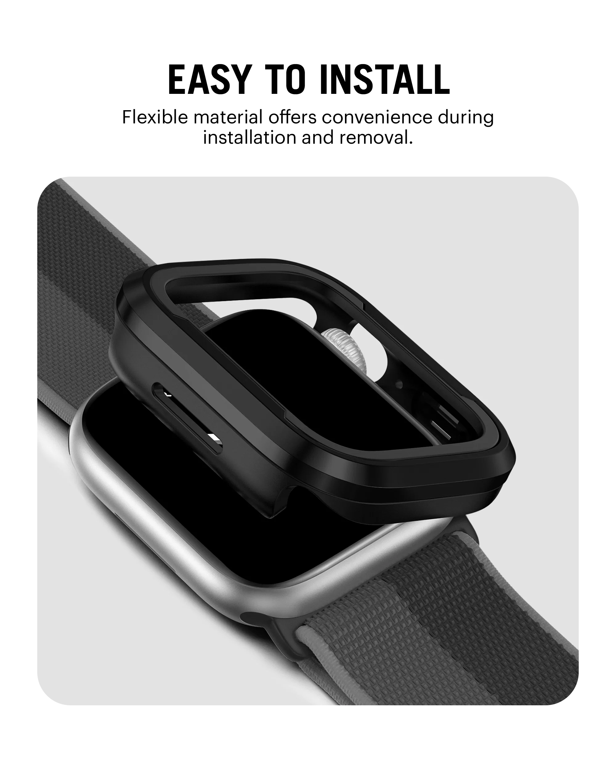 Black Tough Fit Apple Watch Series Case (44mm) - Image 7