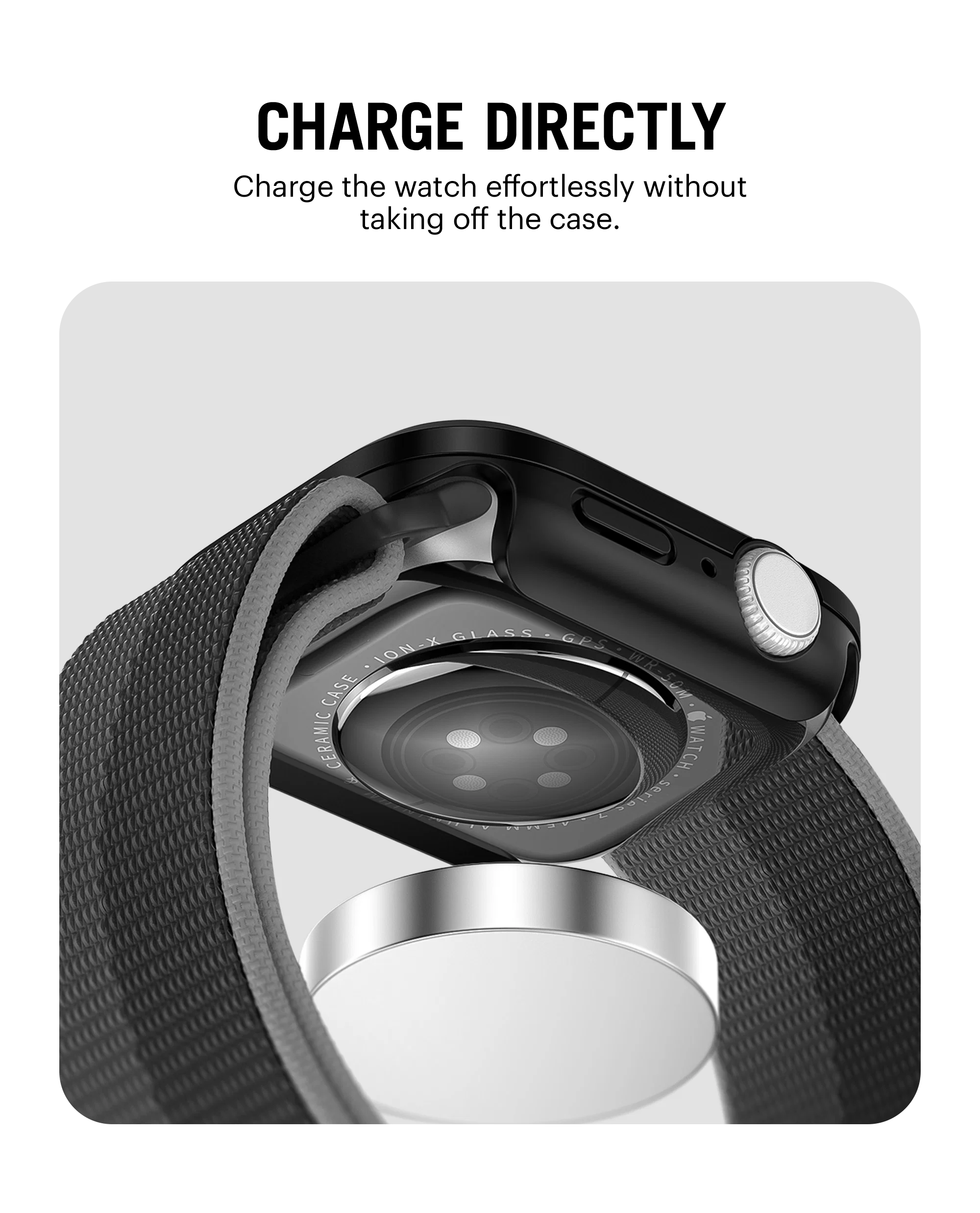 Black Tough Fit Apple Watch Series Case (44mm) - Image 8