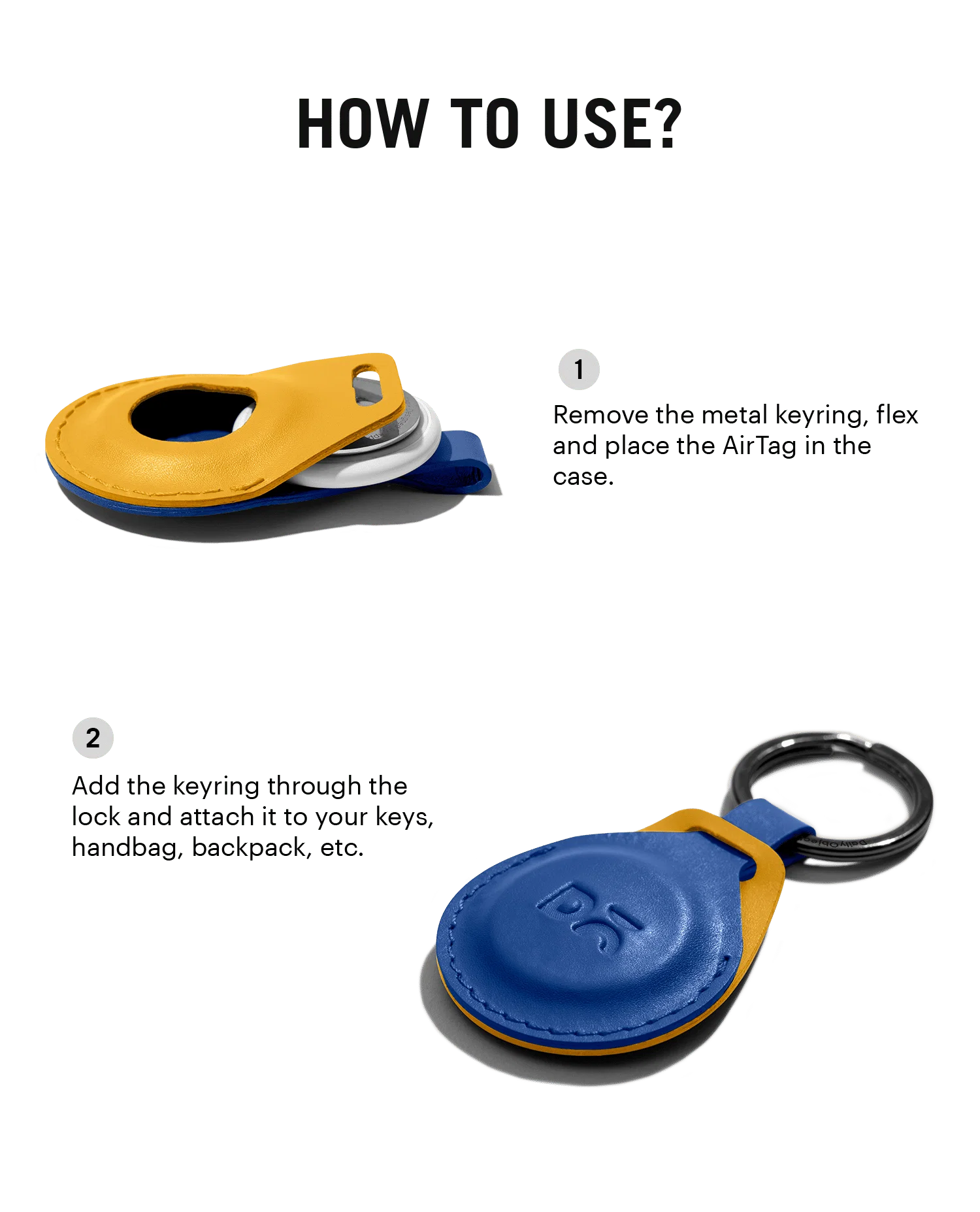 Blue-Mustard Yika AirTag Case (Round) - Image 3