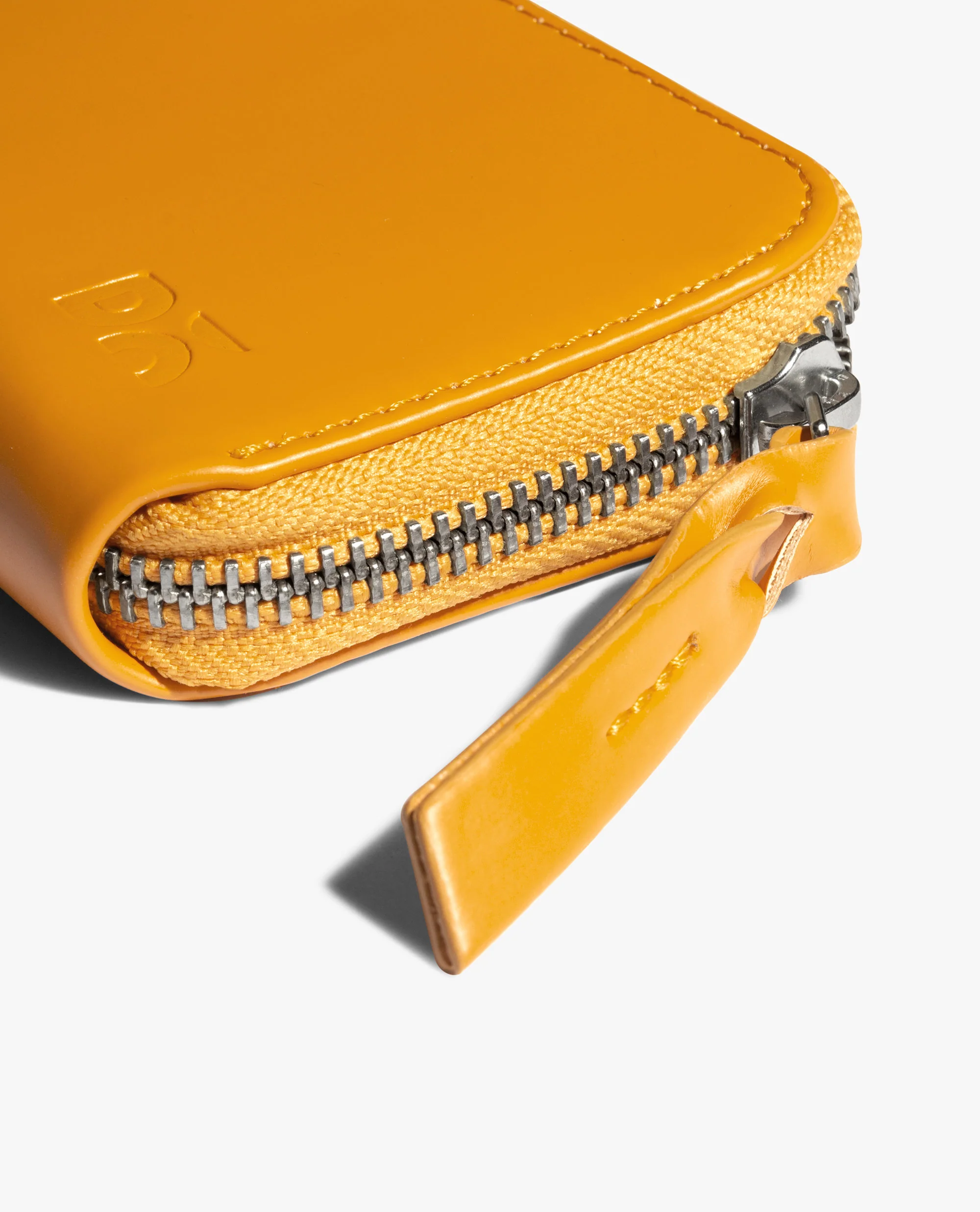 Chrome Yellow Vegan Leather Zipper Slim Card & Coin Wallet - Image 6