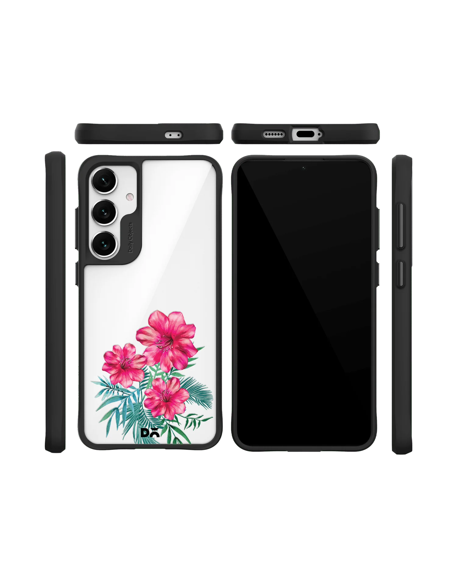 Clear Hibiscus Black Hybrid Clear Case Cover For Samsung Galaxy S24 Plus - Image 10