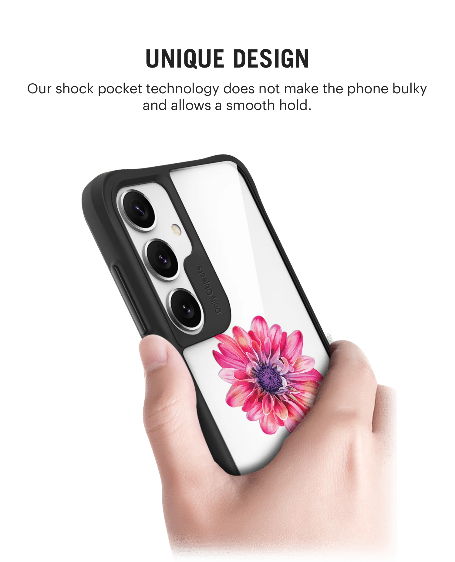Clear Pink & Purple Painted Flower Black Hybrid Clear Case Cover For Samsung Galaxy S24 Plus - Image 2