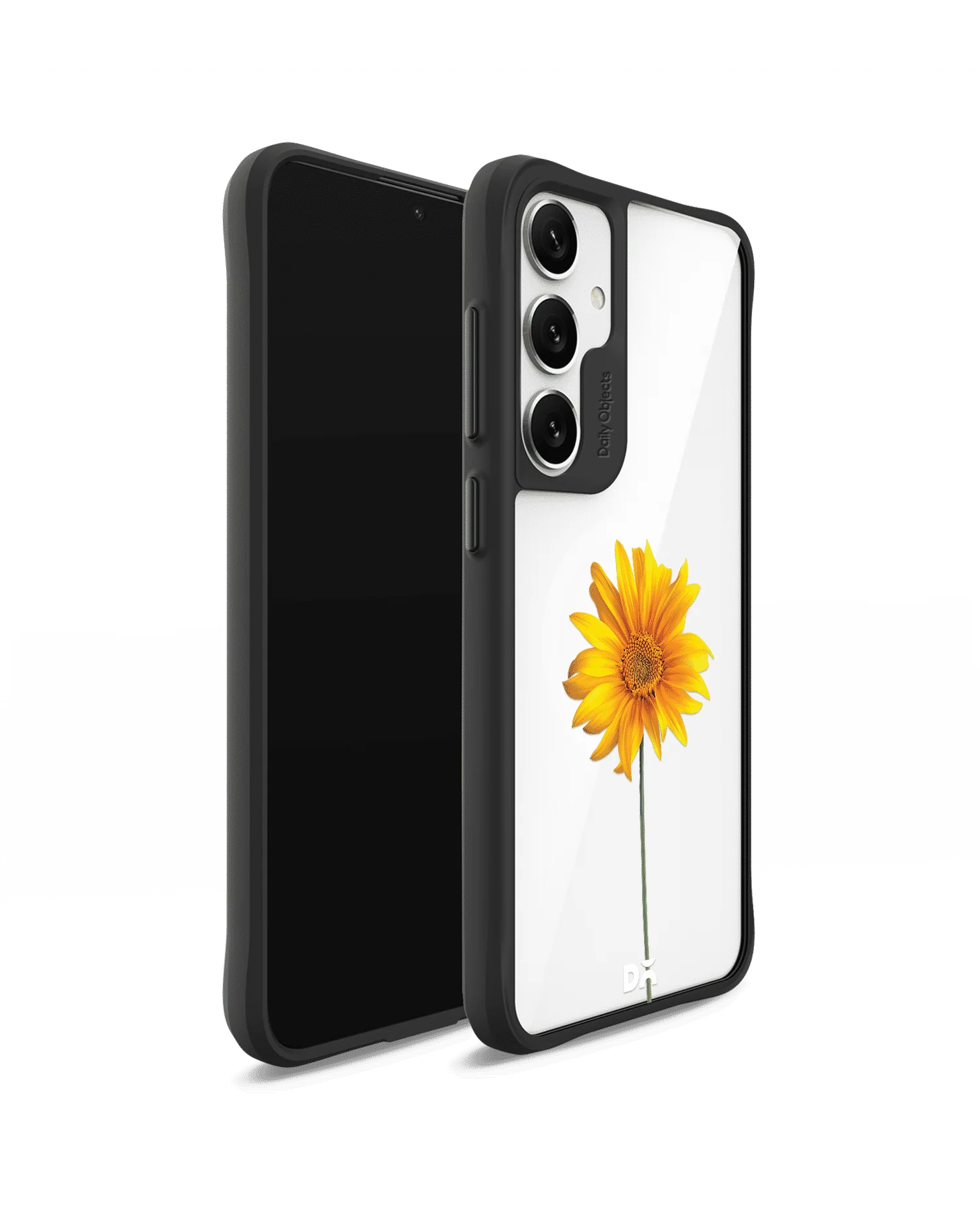 Clear Sunflower Black Hybrid Clear Case Cover For Samsung Galaxy S24 Plus - Image 3