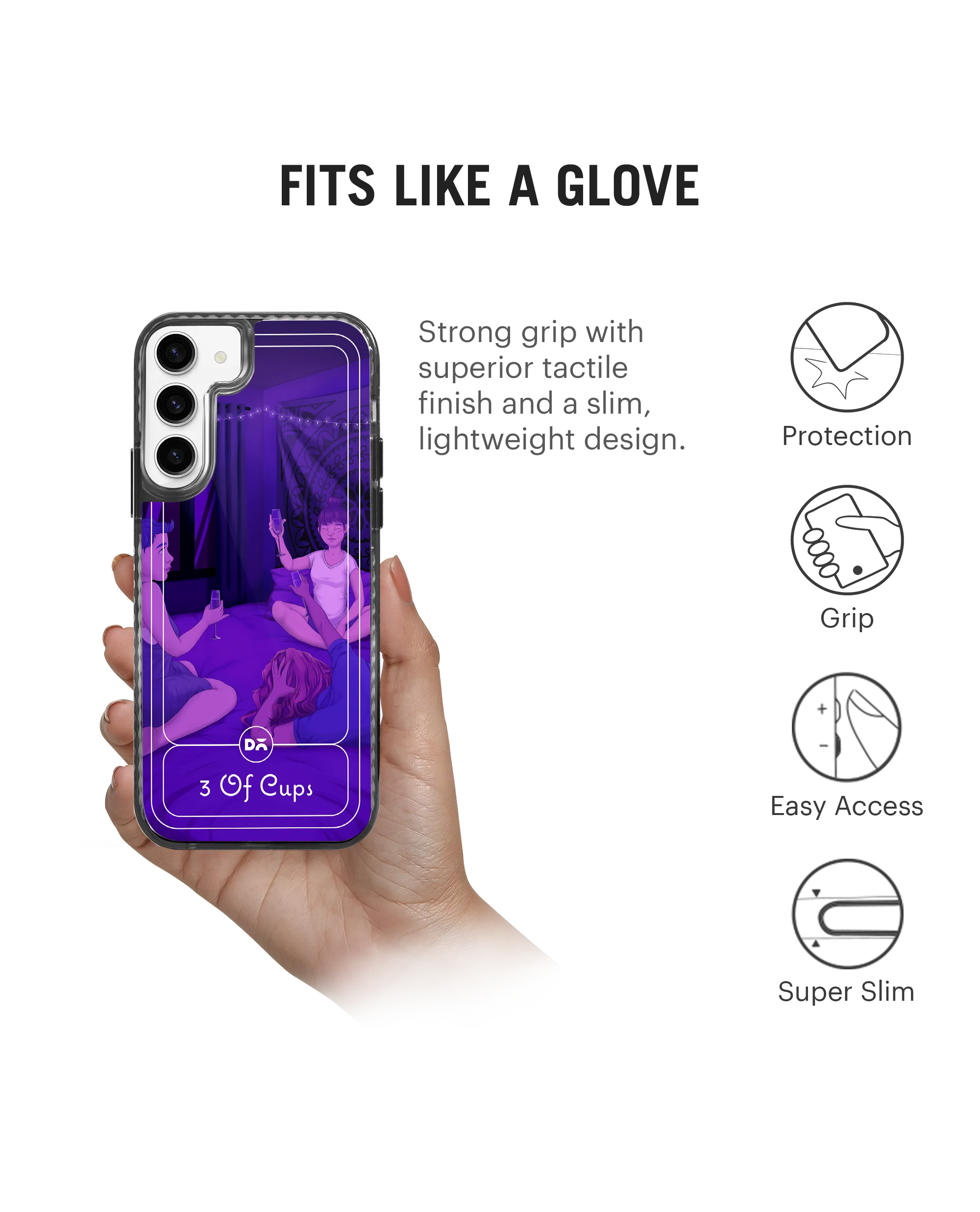 DailyObjects 3 Of Cups Stride 2.0 Case Cover For Samsung Galaxy S23 Plus - Image 5