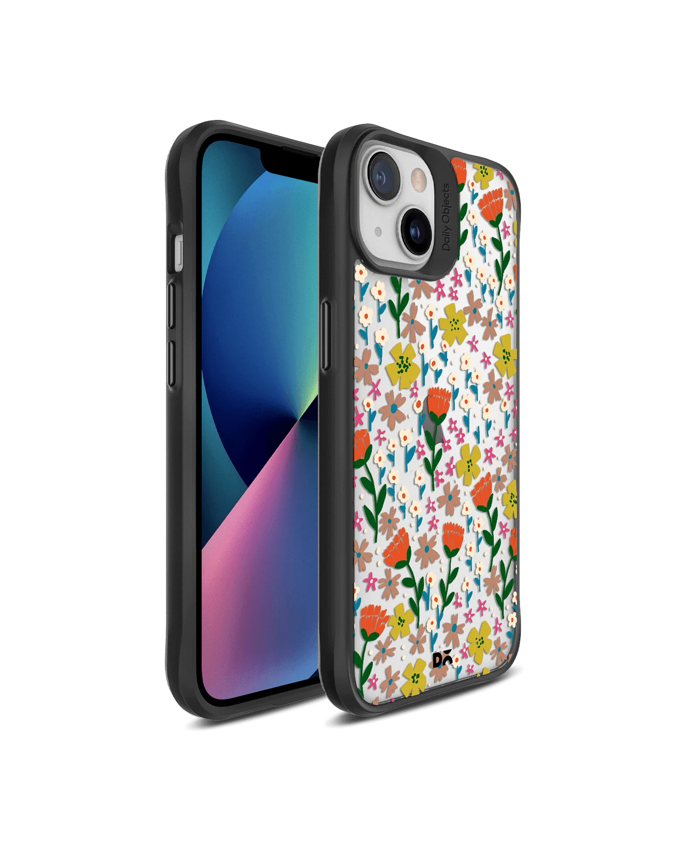 DailyObjects Auburn Tulips Black Hybrid Clear Case Cover For iPhone 13 Mini - Image 3