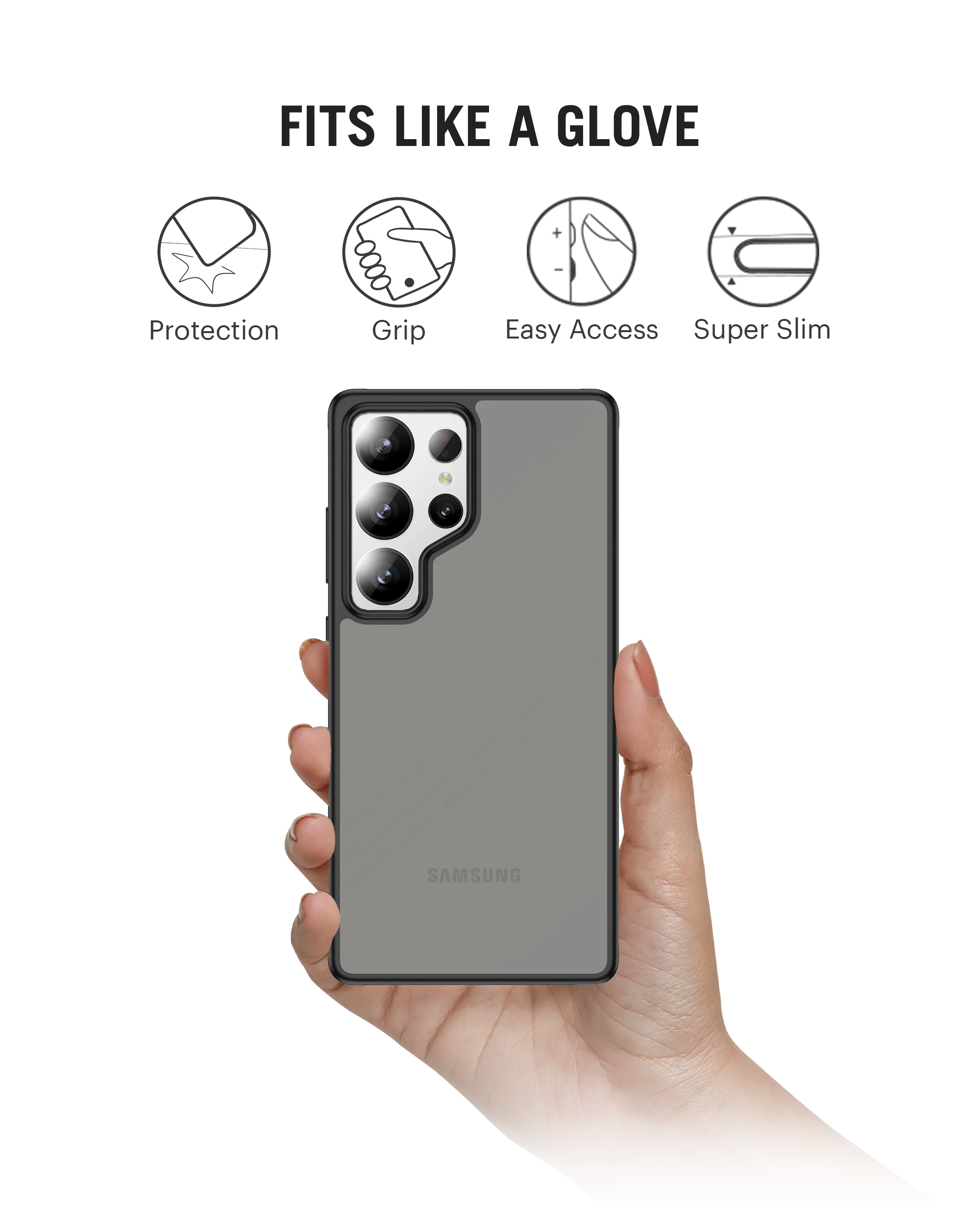 DailyObjects Black Frosted Clear Case Cover For Samsung Galaxy S25 Ultra - Image 3