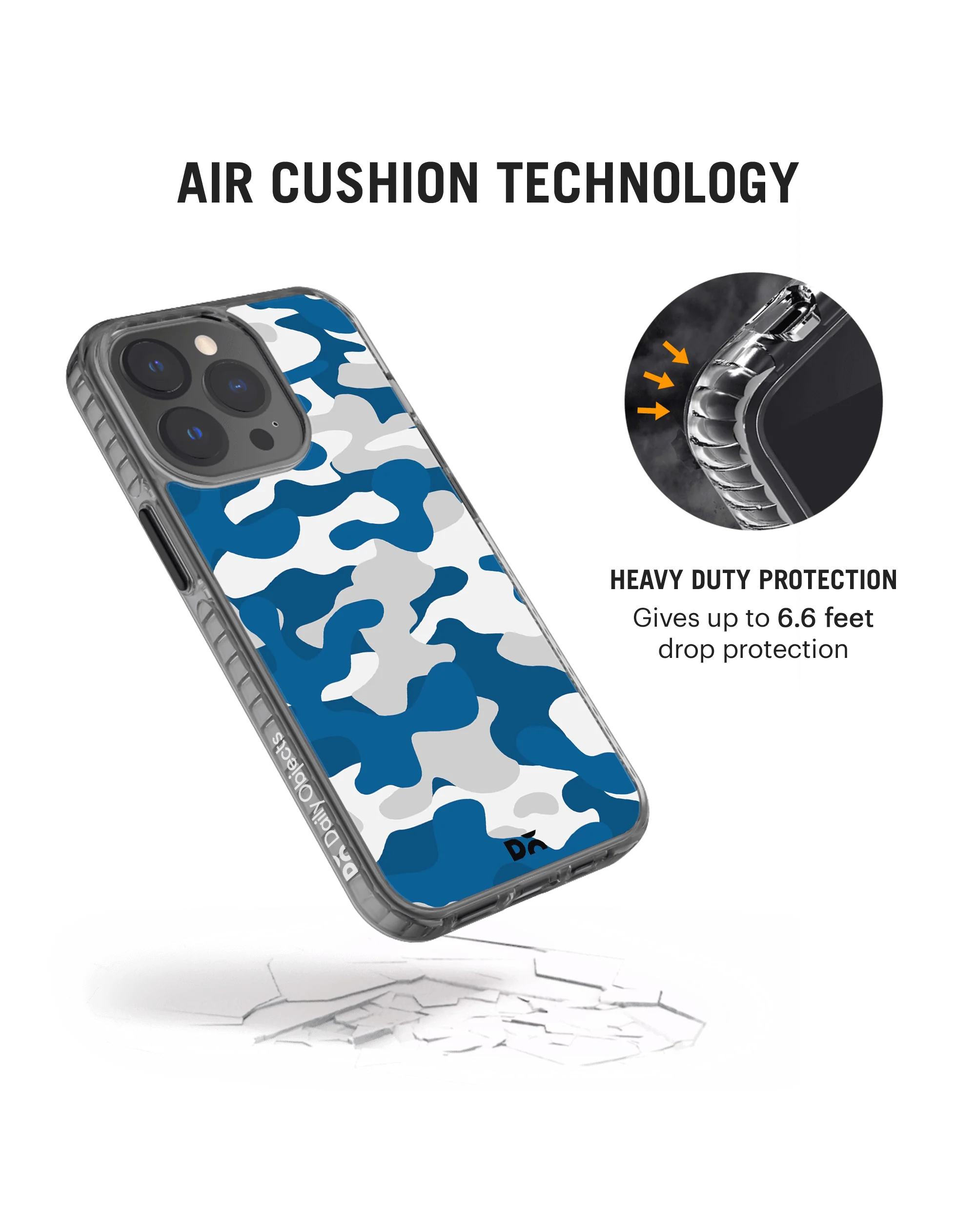 DailyObjects Camouflage Blue Stride 2.0 Case Cover For iPhone 13 Pro - Image 4