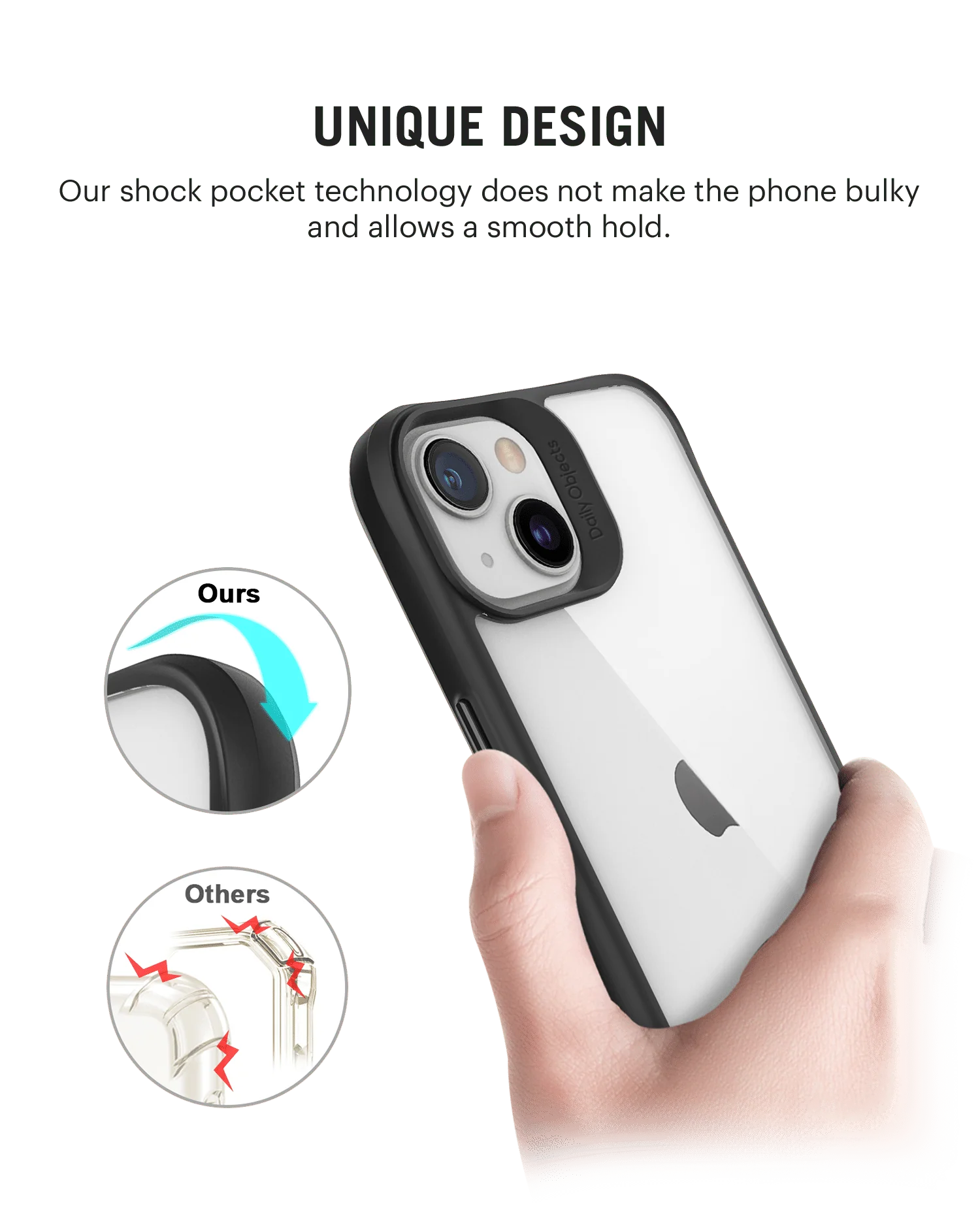 DailyObjects Chasing Dreams Black Hybrid Clear Case Cover For iPhone 13 Mini - Image 8