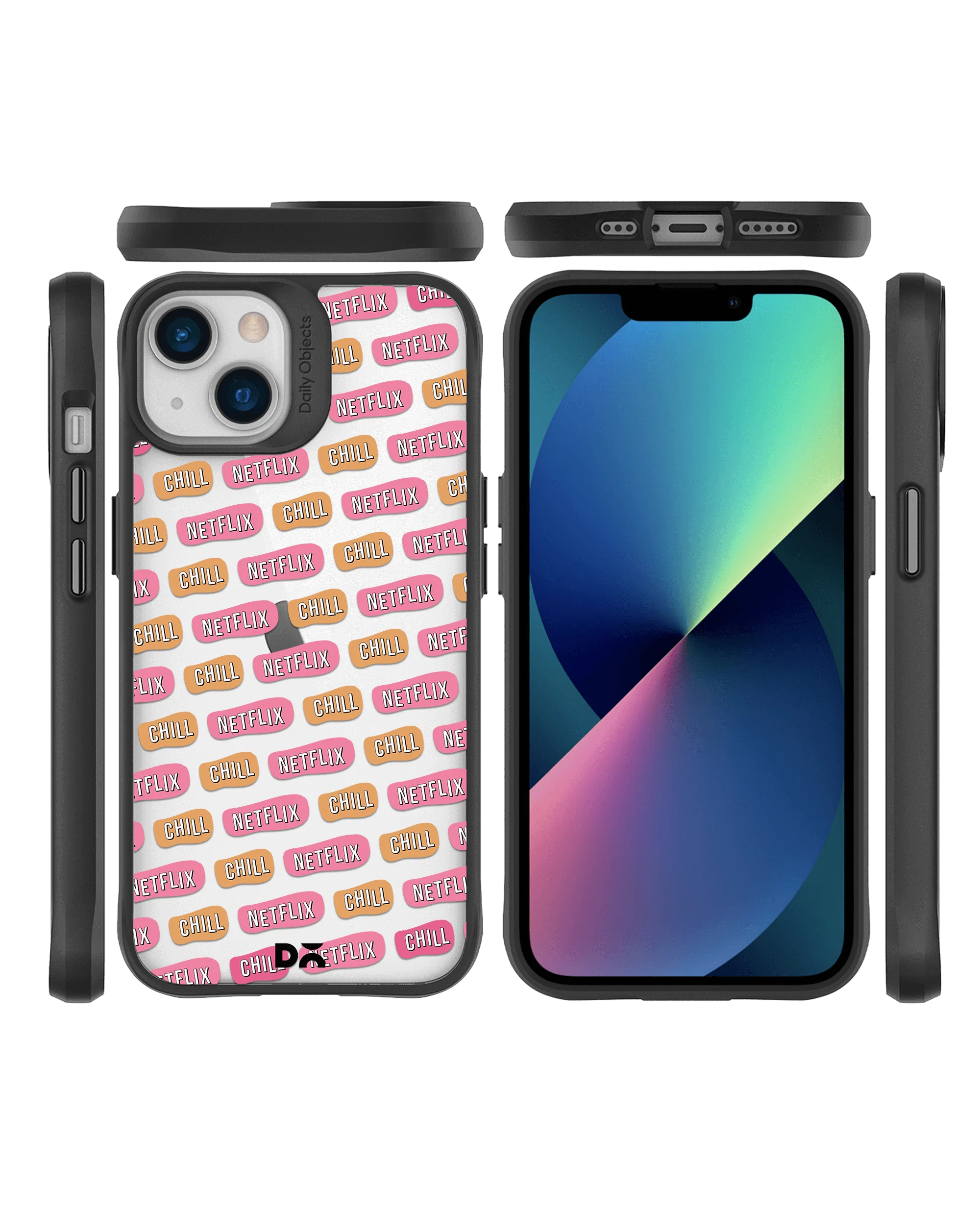 DailyObjects Chill Icon Black Hybrid Clear Case Cover For iPhone 13 Mini - Image 9