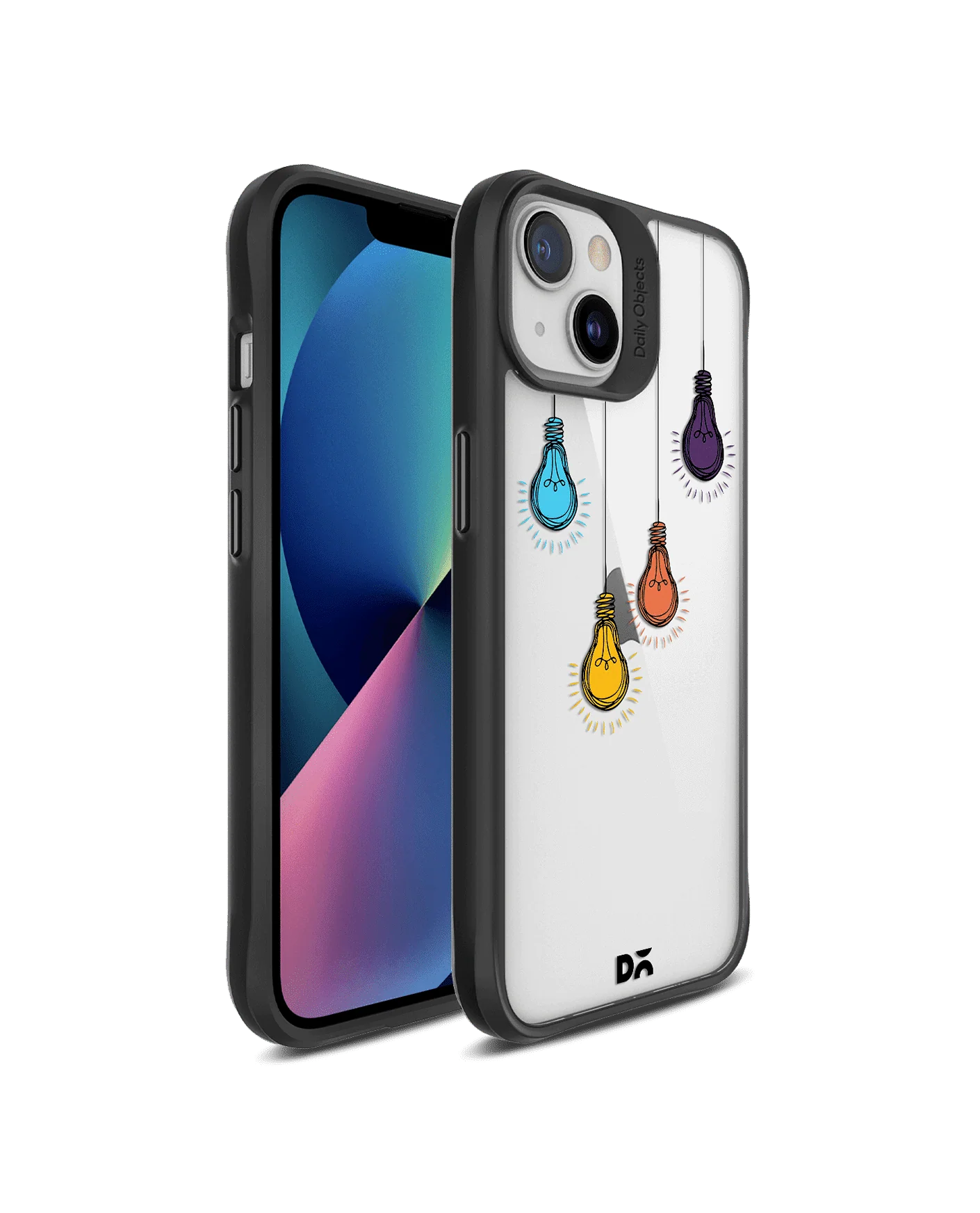 DailyObjects Clear Bulbs Black Hybrid Clear Case Cover For iPhone 13 Mini - Image 2