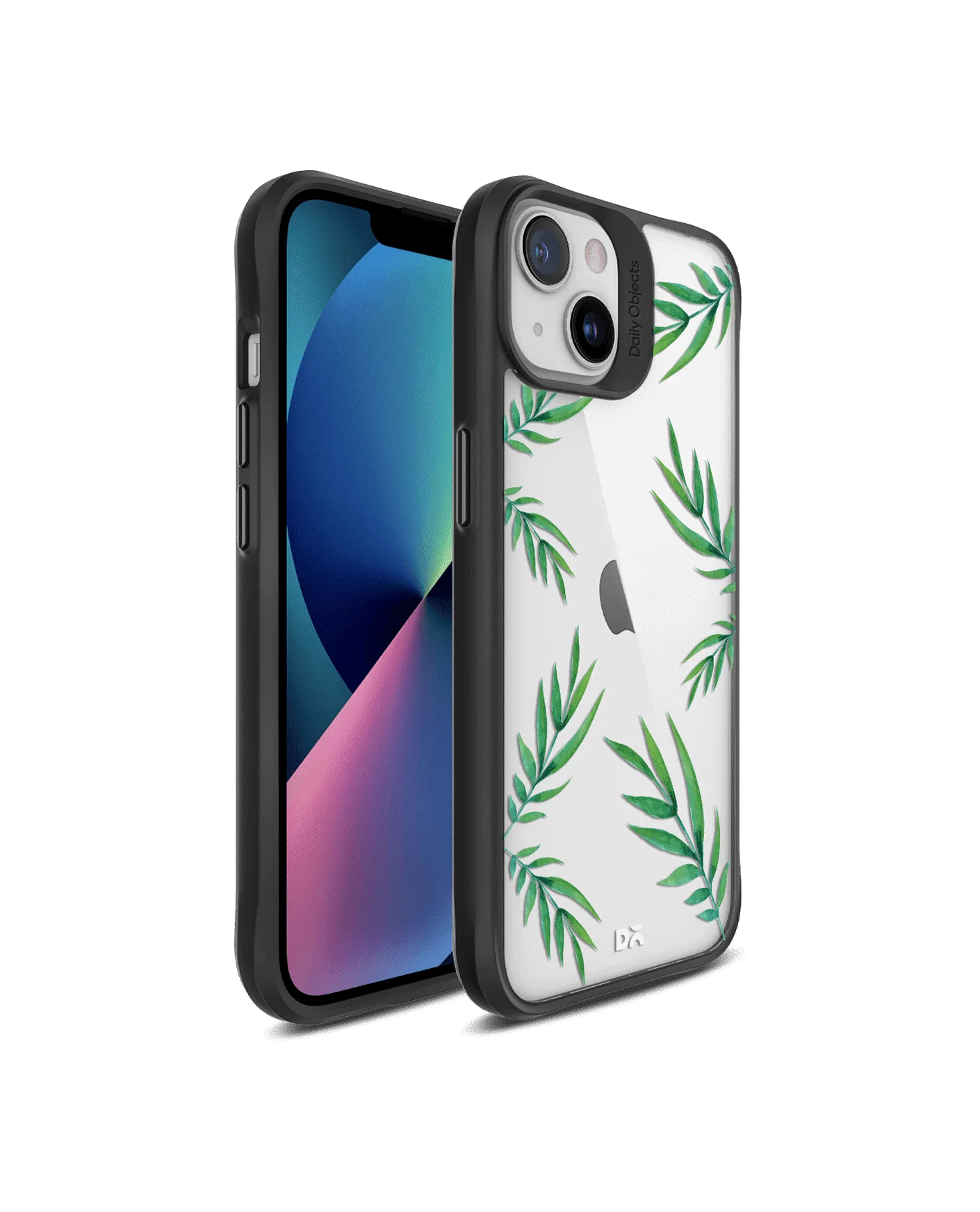 DailyObjects Clear Leaves Black Hybrid Clear Case Cover For iPhone 13 Mini - Image 2