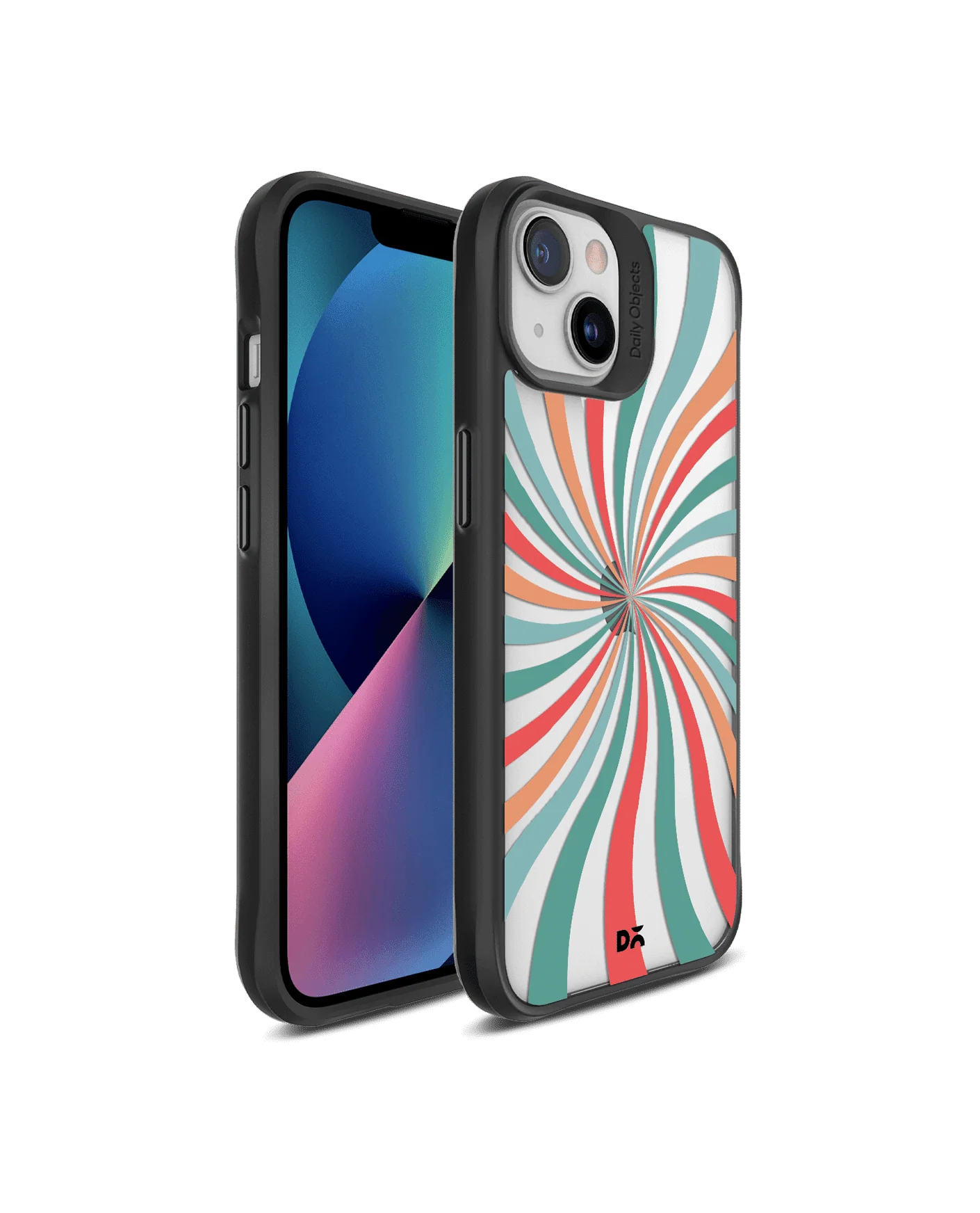 DailyObjects Color Hypnosis Black Hybrid Clear Case Cover For iPhone 13 Mini - Image 2
