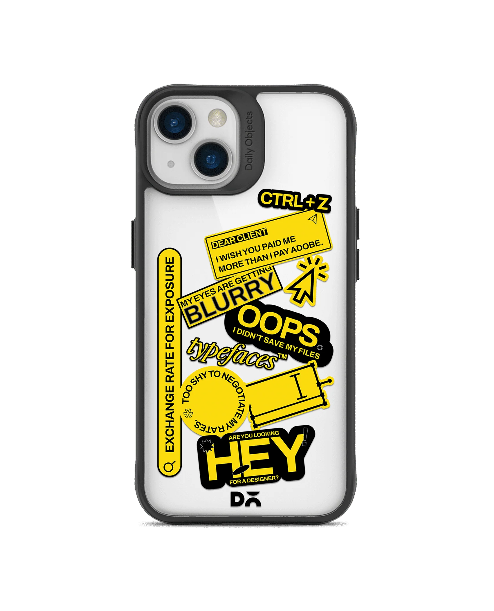 DailyObjects Designer Life Black Hybrid Clear Case Cover For iPhone 13 Mini