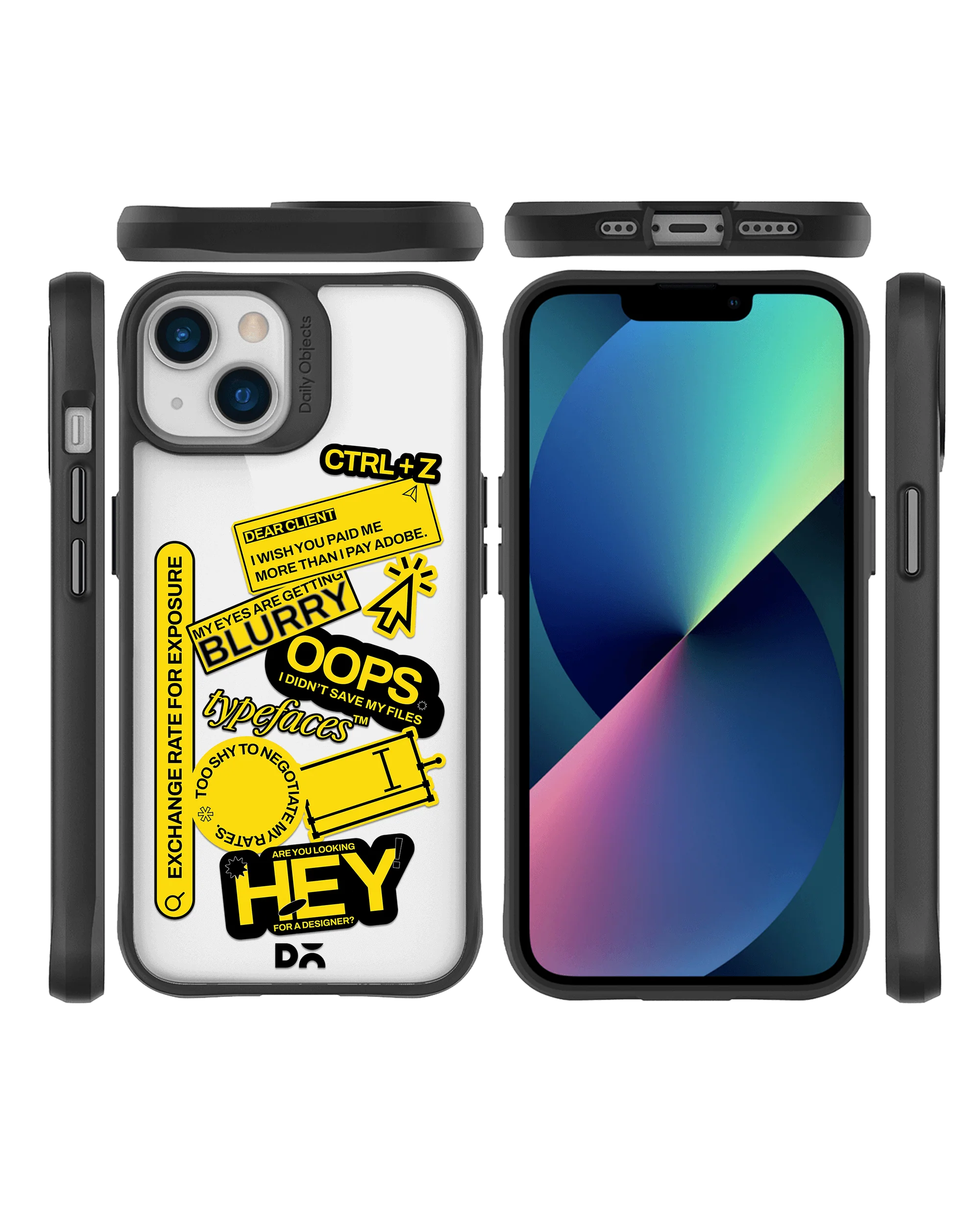 DailyObjects Designer Life Black Hybrid Clear Case Cover For iPhone 13 Mini - Image 10