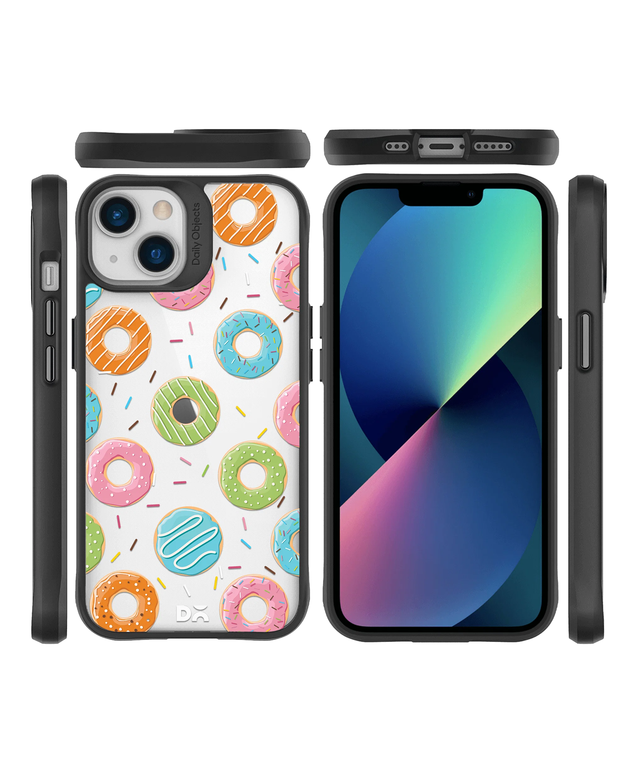 DailyObjects Doughnut Icon Black Hybrid Clear Case Cover For iPhone 13 Mini - Image 10
