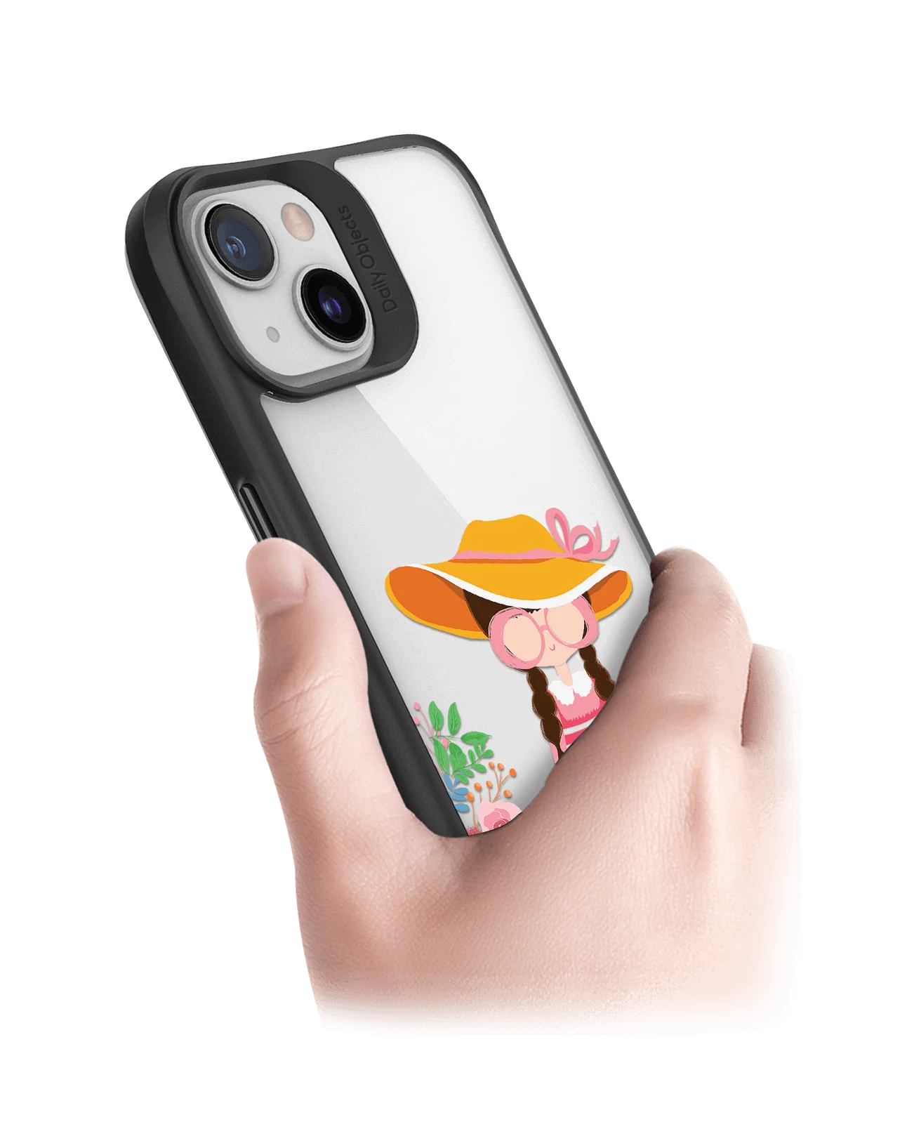 DailyObjects Flower Nerd Black Hybrid Clear Case Cover For iPhone 13 Mini - Image 2