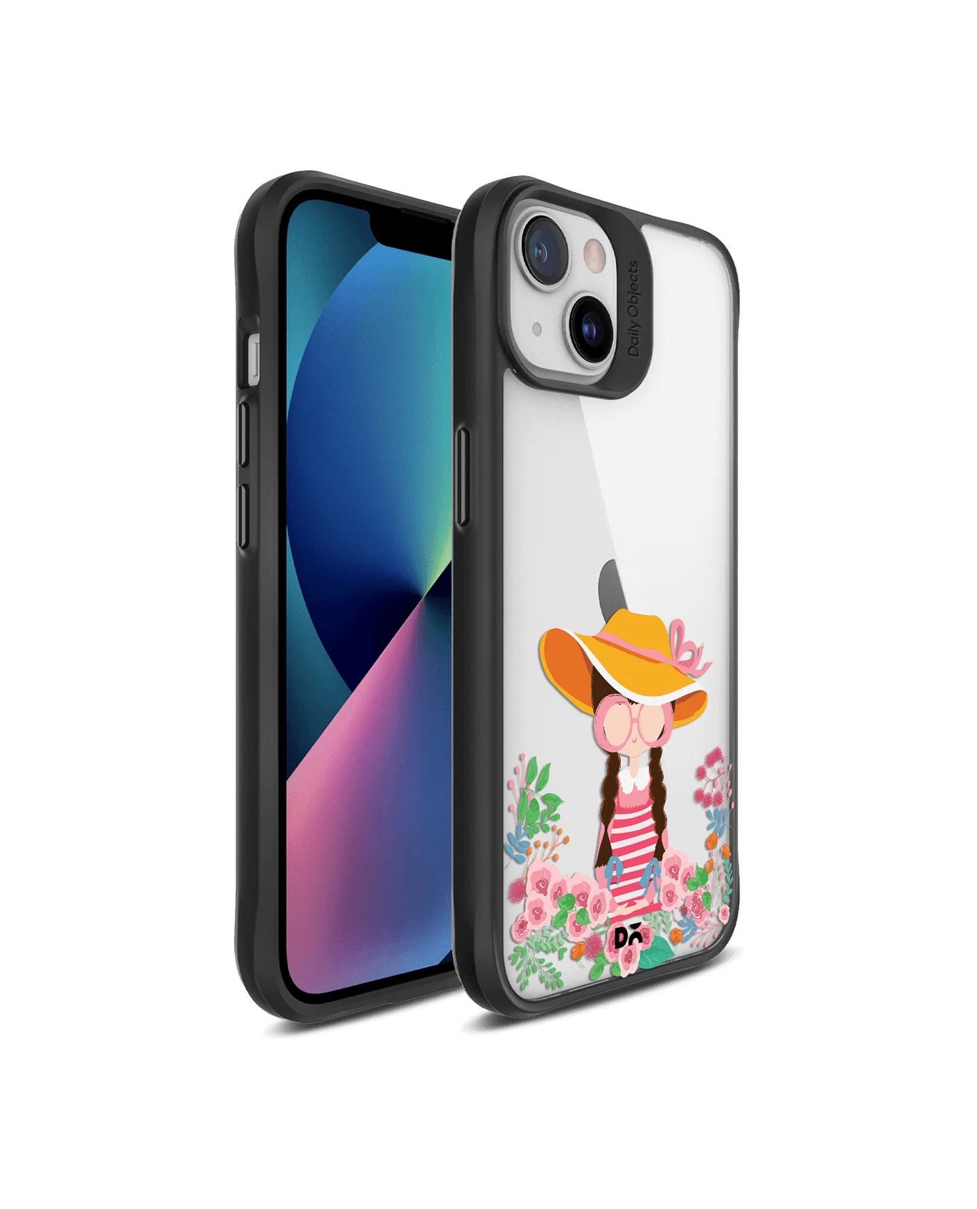 DailyObjects Flower Nerd Black Hybrid Clear Case Cover For iPhone 13 Mini - Image 3