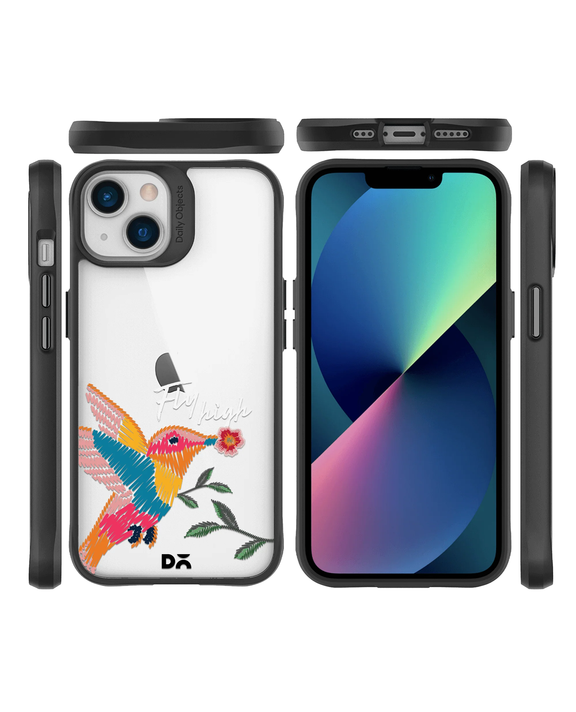 DailyObjects Fly High Black Hybrid Clear Case Cover For iPhone 13 Mini - Image 10