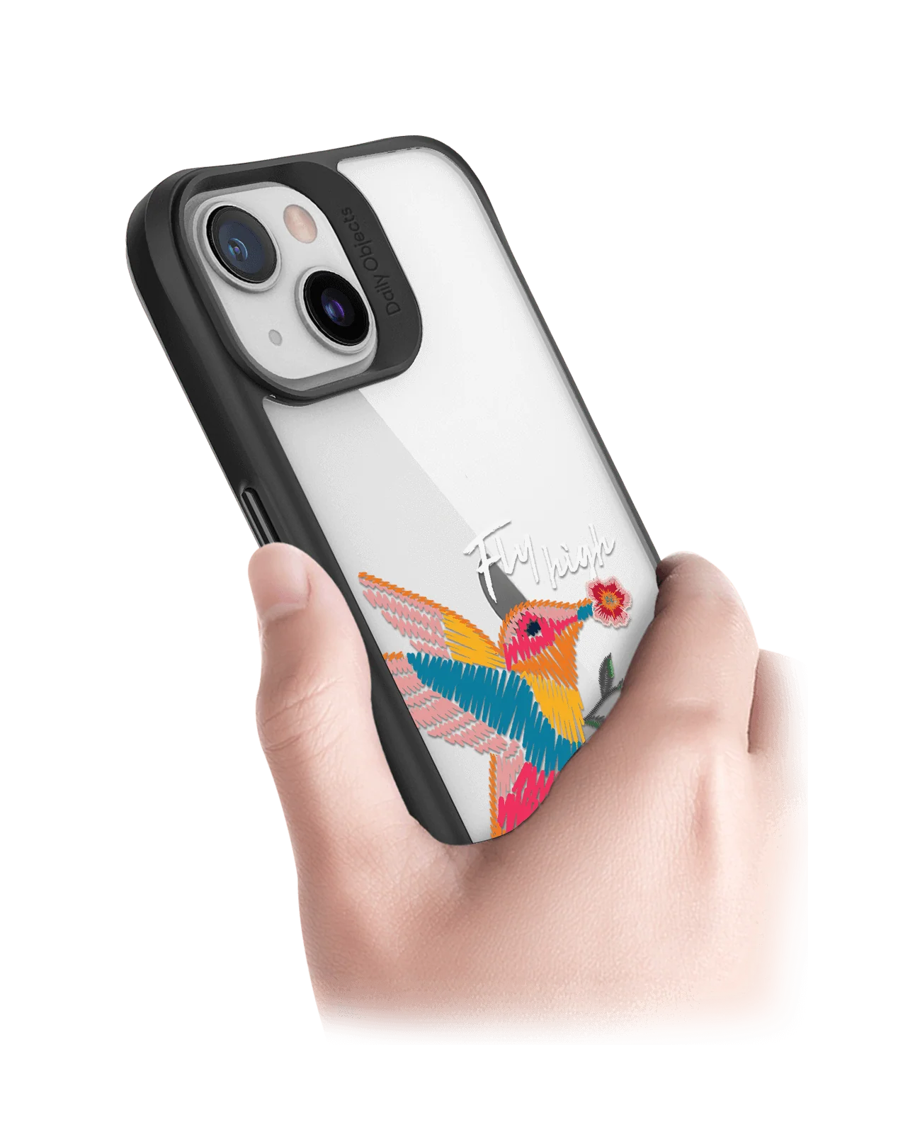 DailyObjects Fly High Black Hybrid Clear Case Cover For iPhone 13 Mini - Image 2
