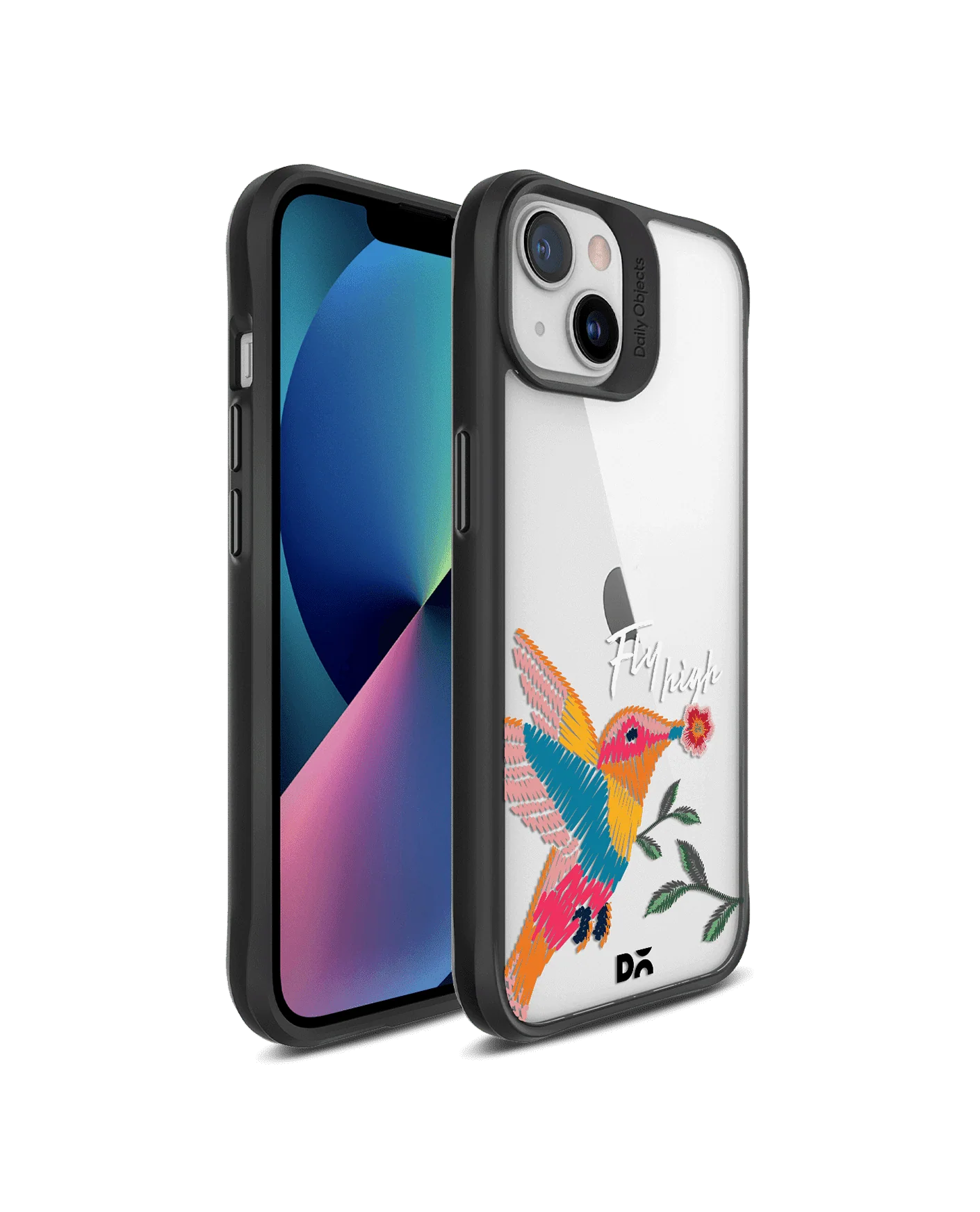 DailyObjects Fly High Black Hybrid Clear Case Cover For iPhone 13 Mini - Image 3