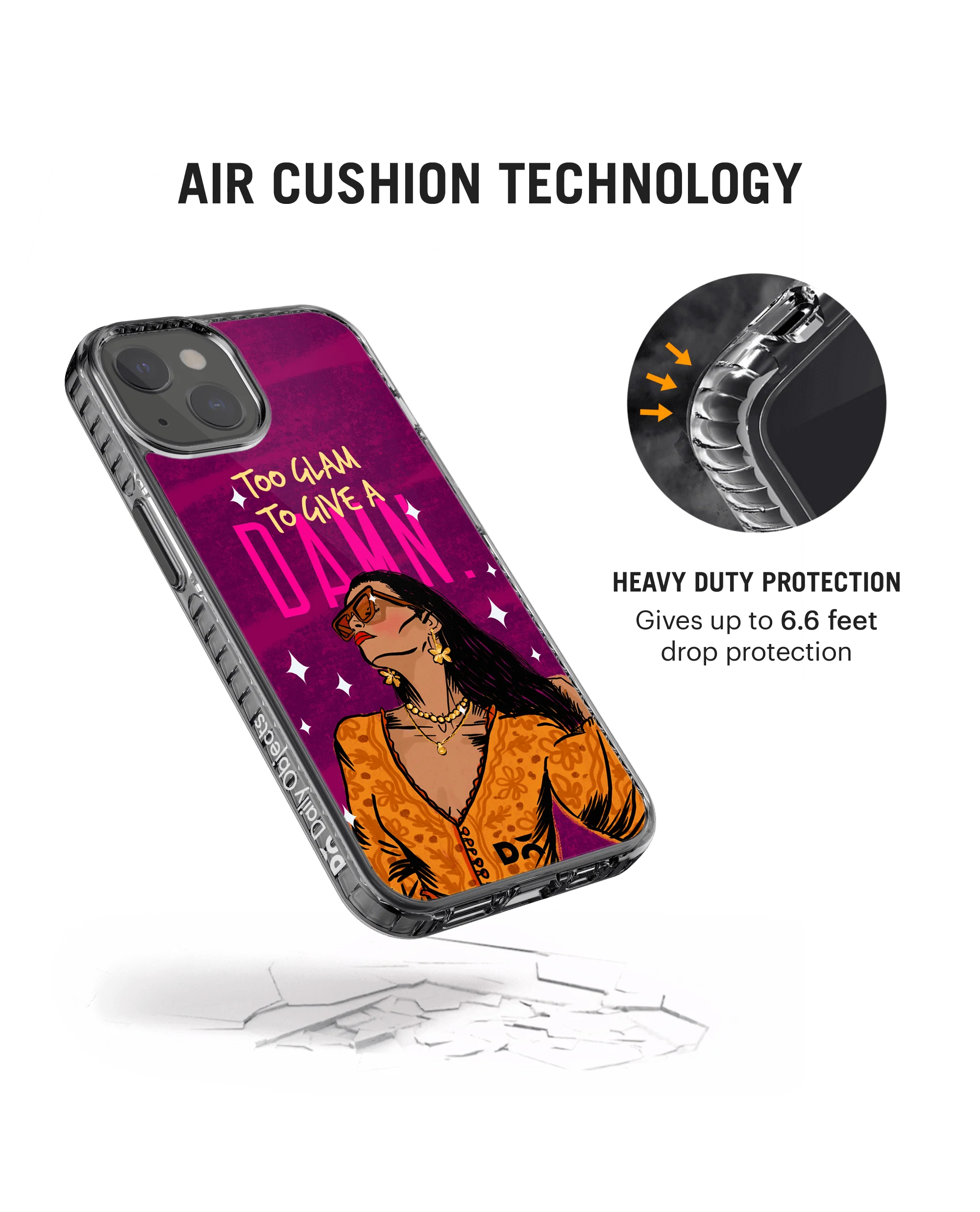 DailyObjects Glam No Damn Stride 2.0 Case Cover For iPhone 13 Mini - Image 2
