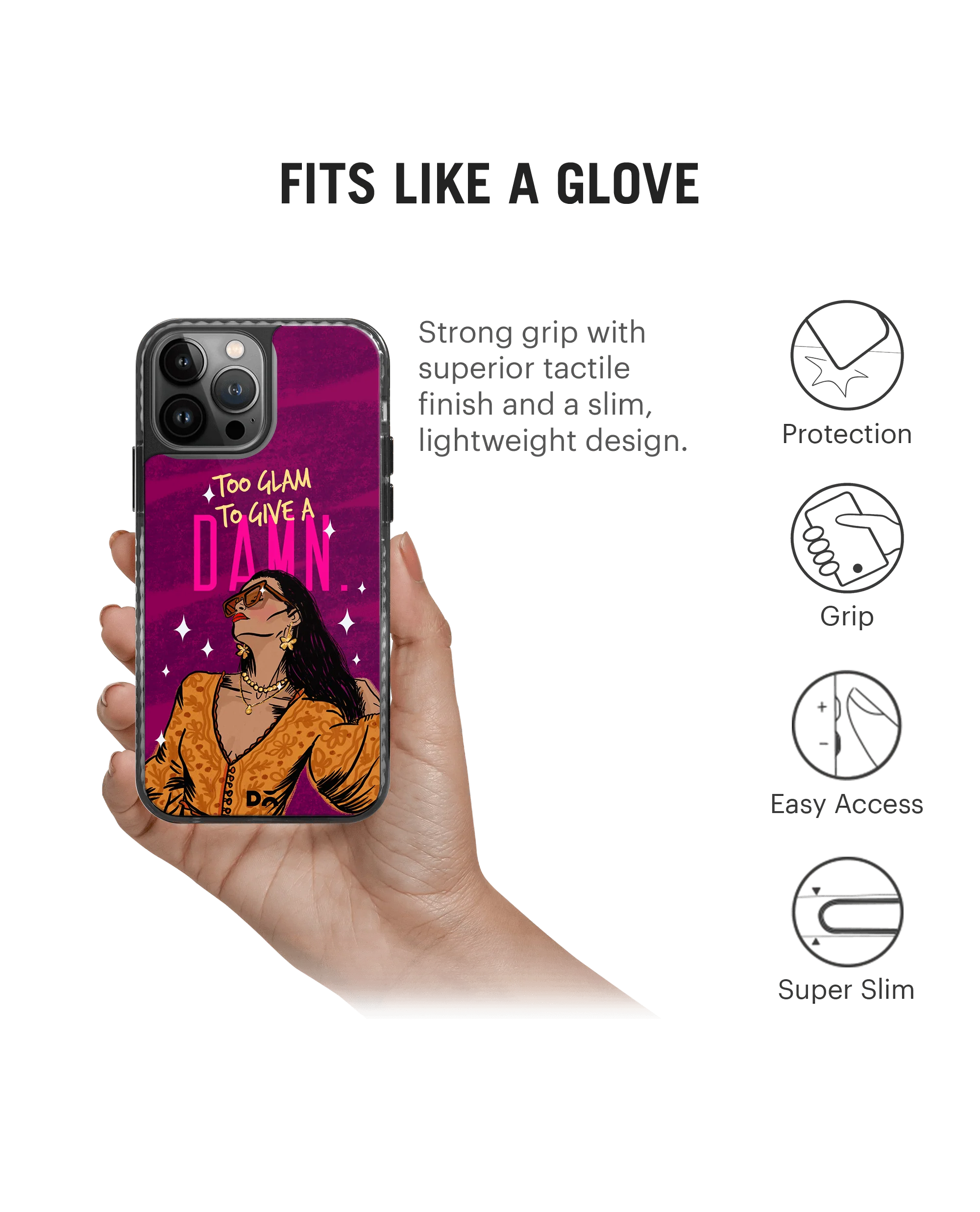 DailyObjects Glam No Damn Stride 2.0 Case Cover For iPhone 13 Pro - Image 2