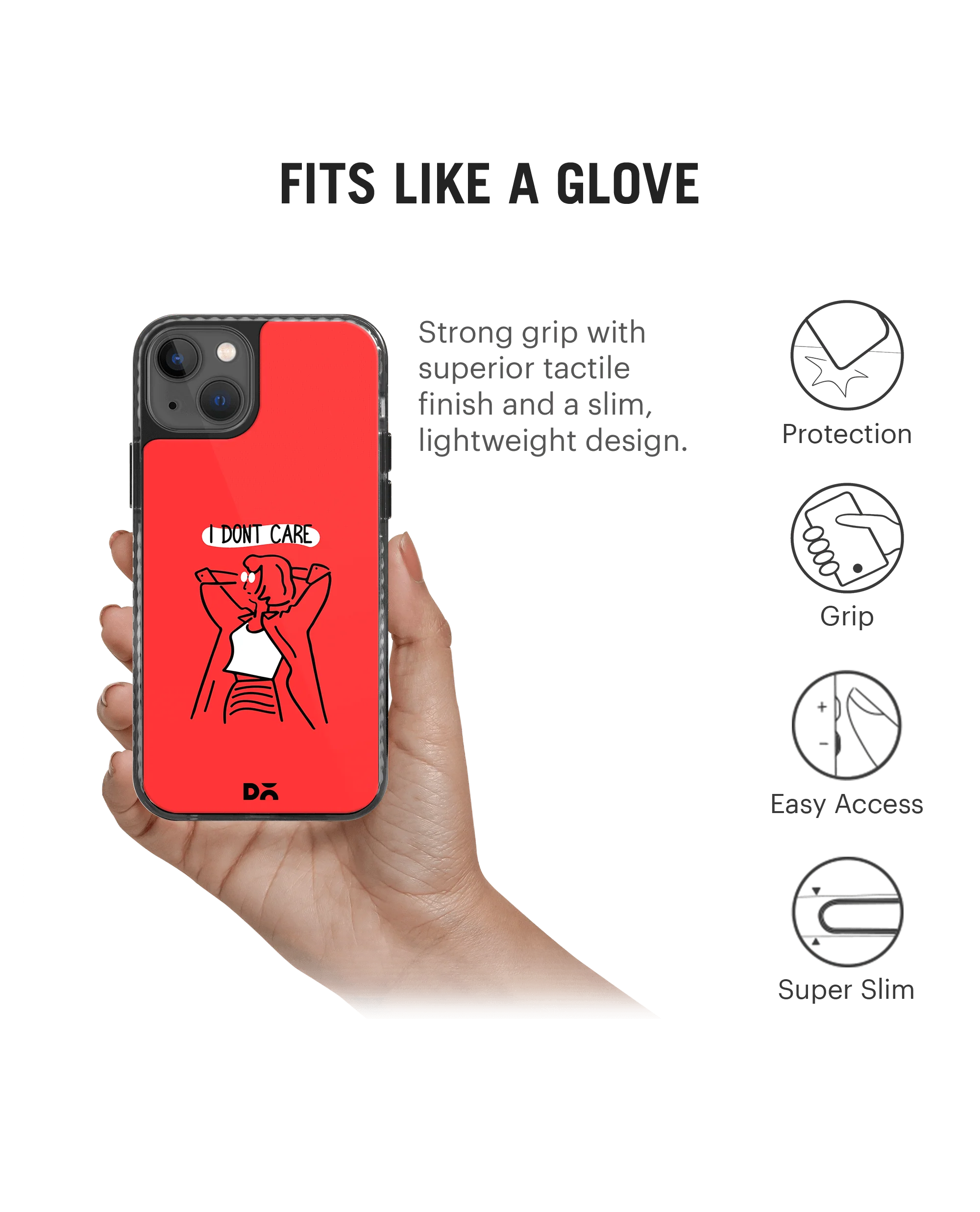 DailyObjects I Don't Care Stride 2.0 Case Cover For iPhone 13 Mini - Image 4