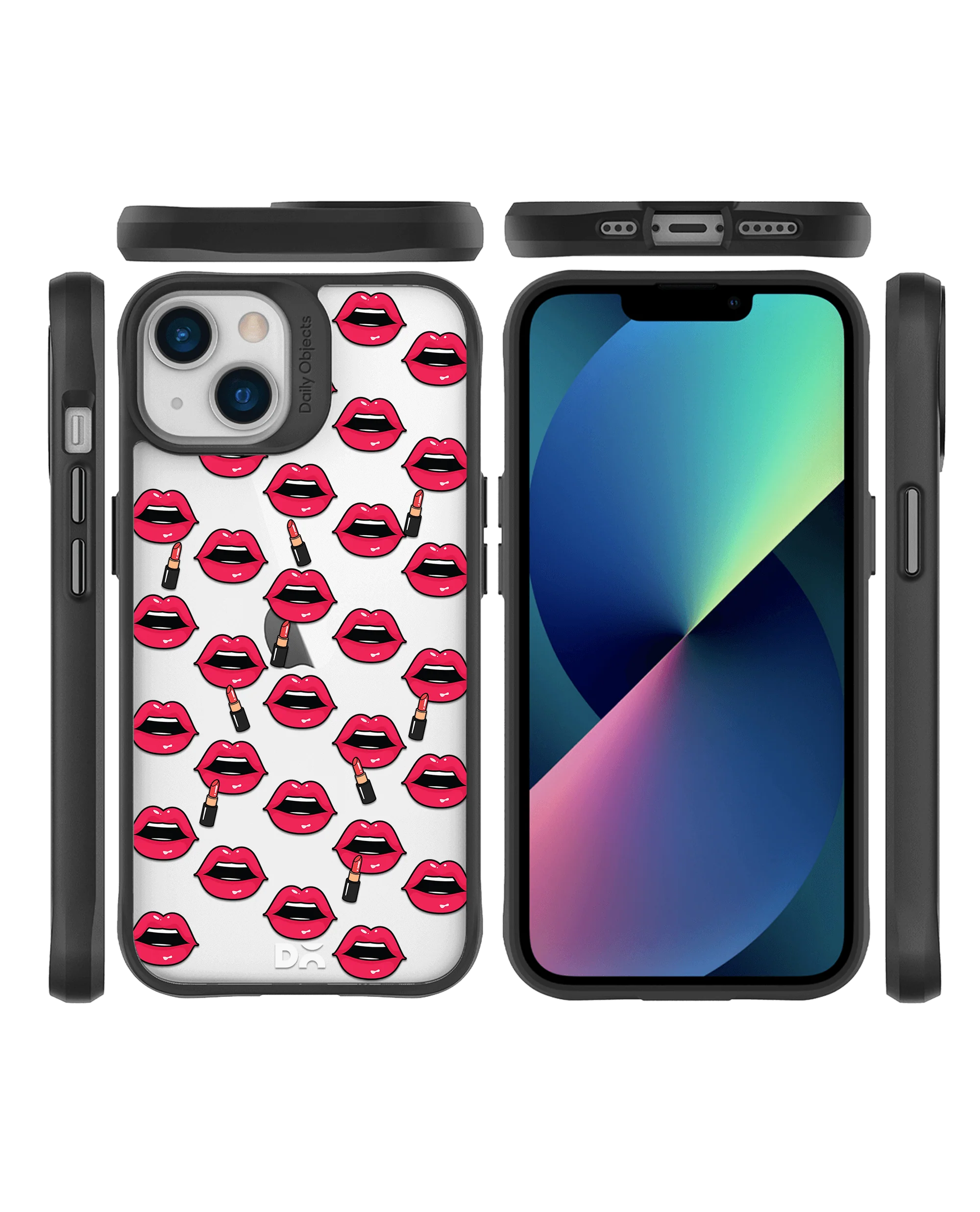 DailyObjects Lipstick Icon Black Hybrid Clear Case Cover For iPhone 13 Mini - Image 10