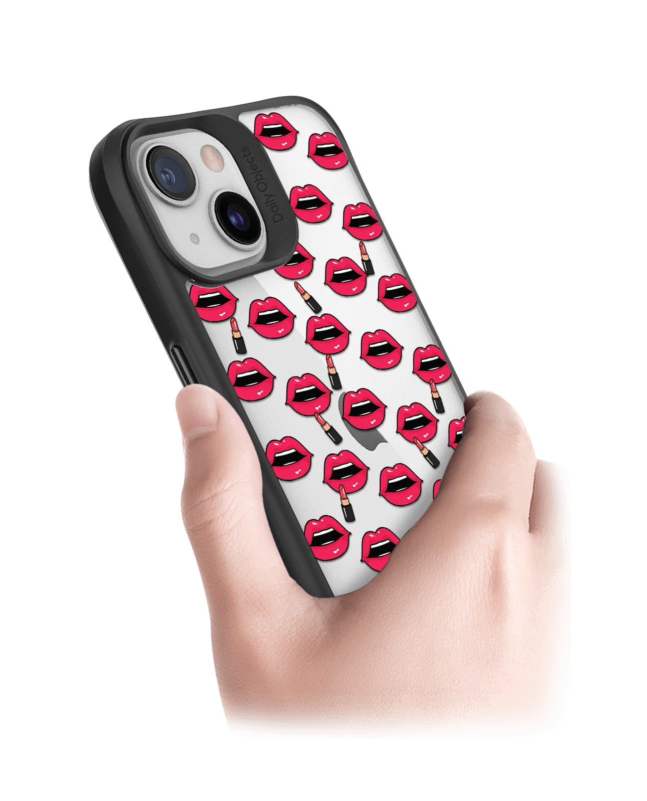 DailyObjects Lipstick Icon Black Hybrid Clear Case Cover For iPhone 13 Mini - Image 2
