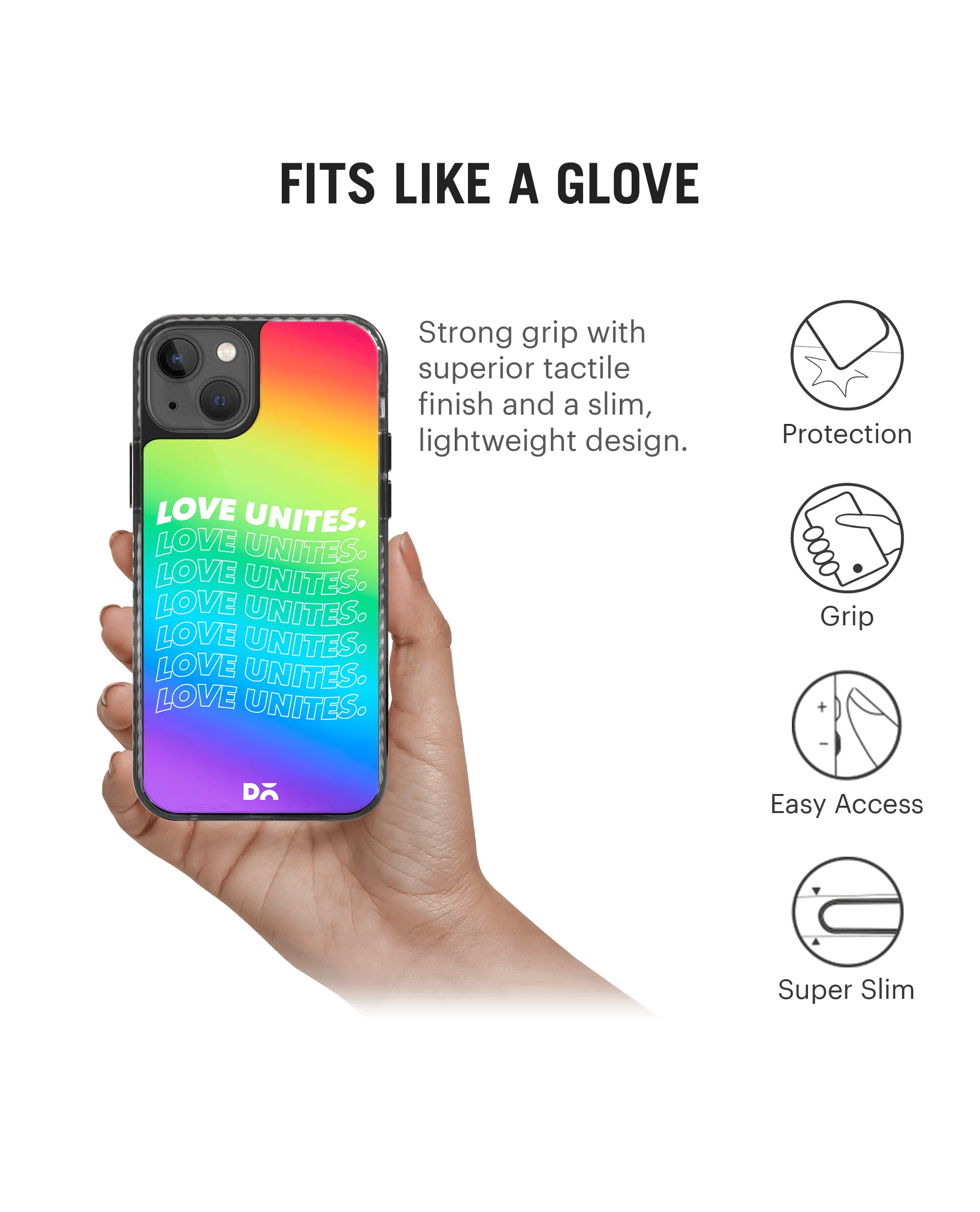 DailyObjects Love Unites Stride 2.0 Case Cover For iPhone 13 - Image 4