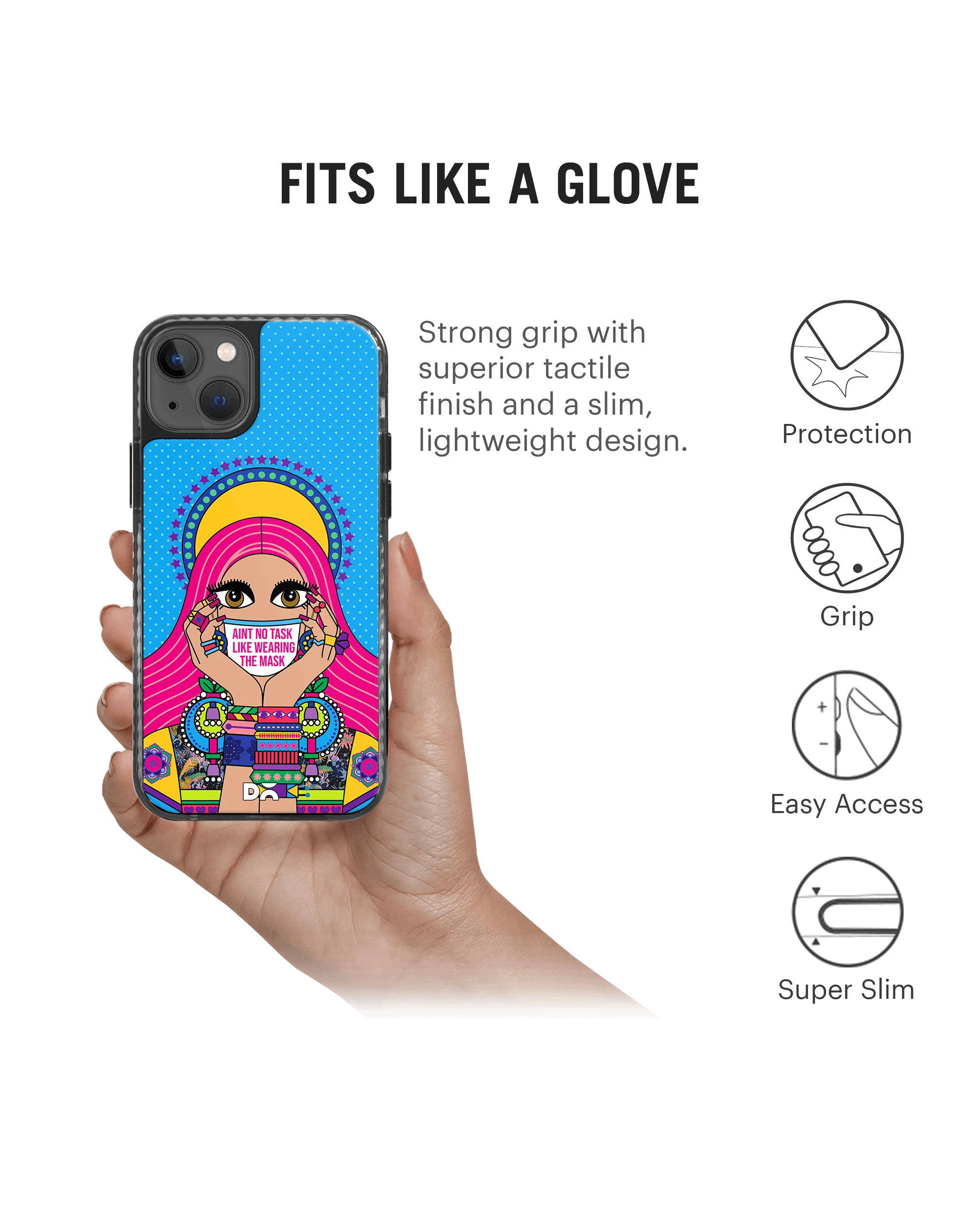 DailyObjects Mask-Up Millennial Stride 2.0 Case Cover For iPhone 13 - Image 3