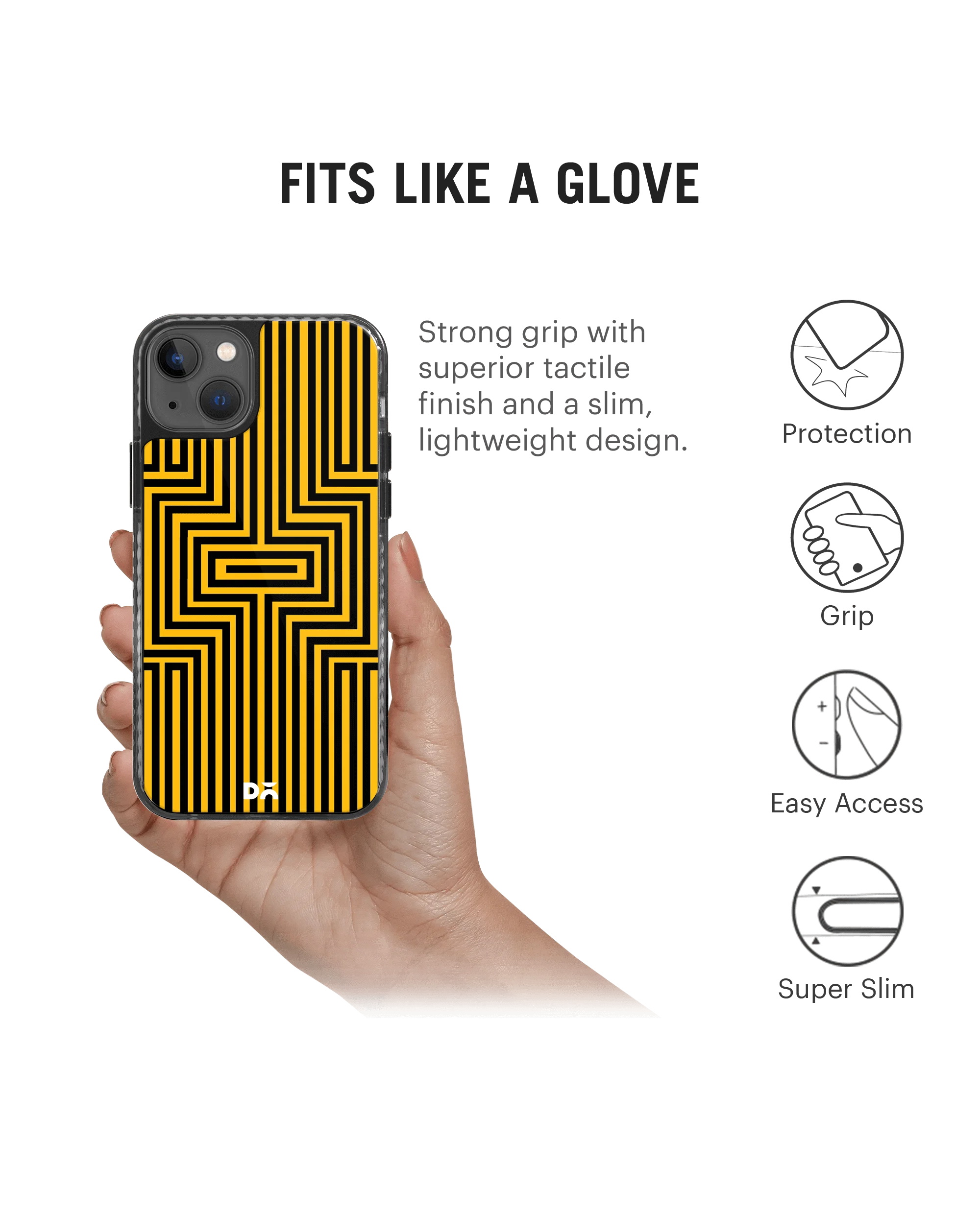 DailyObjects Maze Ochre Stride 2.0 Phone Case Cover For iPhone 14 - Image 4