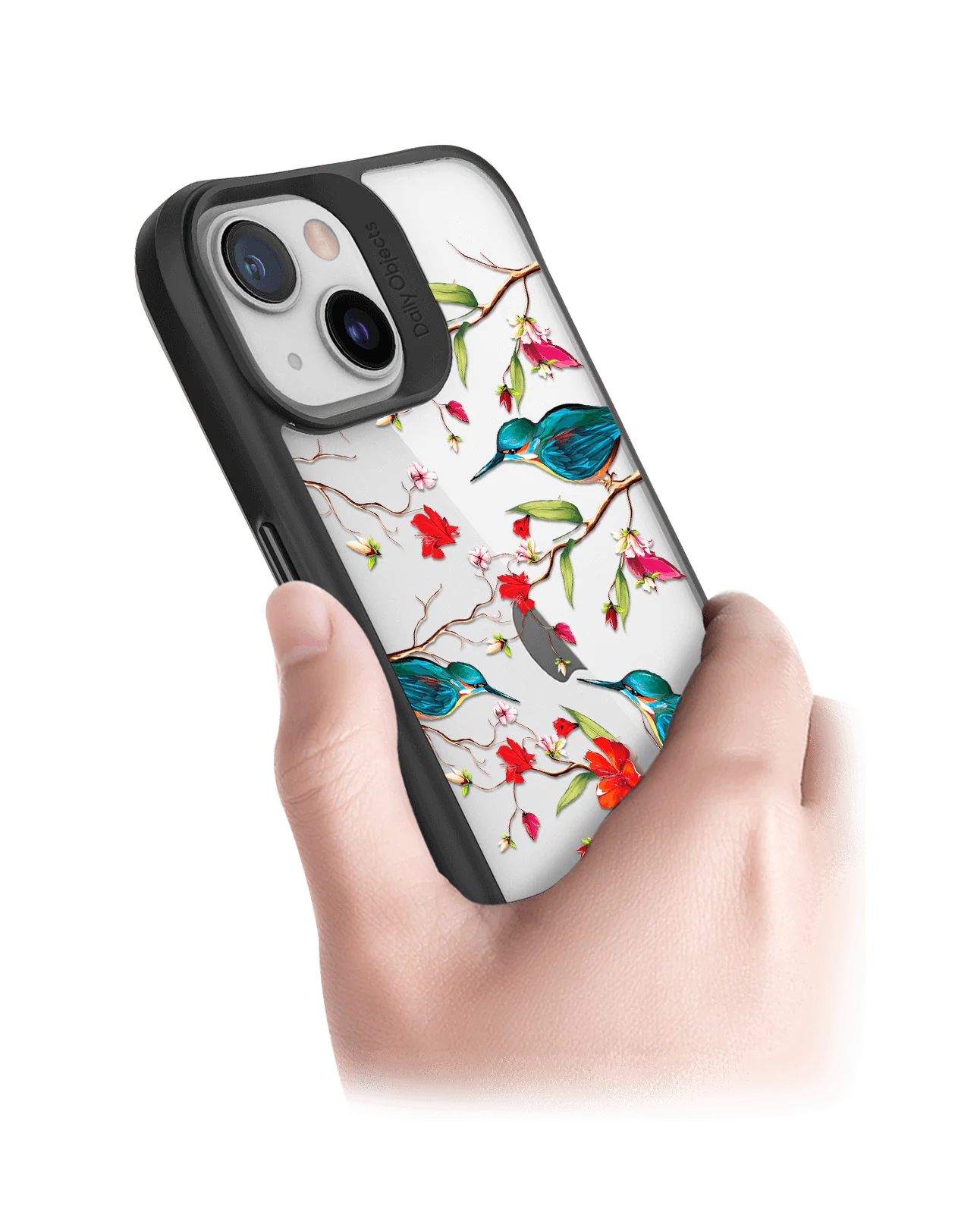 DailyObjects Melody Birds Black Hybrid Clear Case Cover For iPhone 13 Mini - Image 2