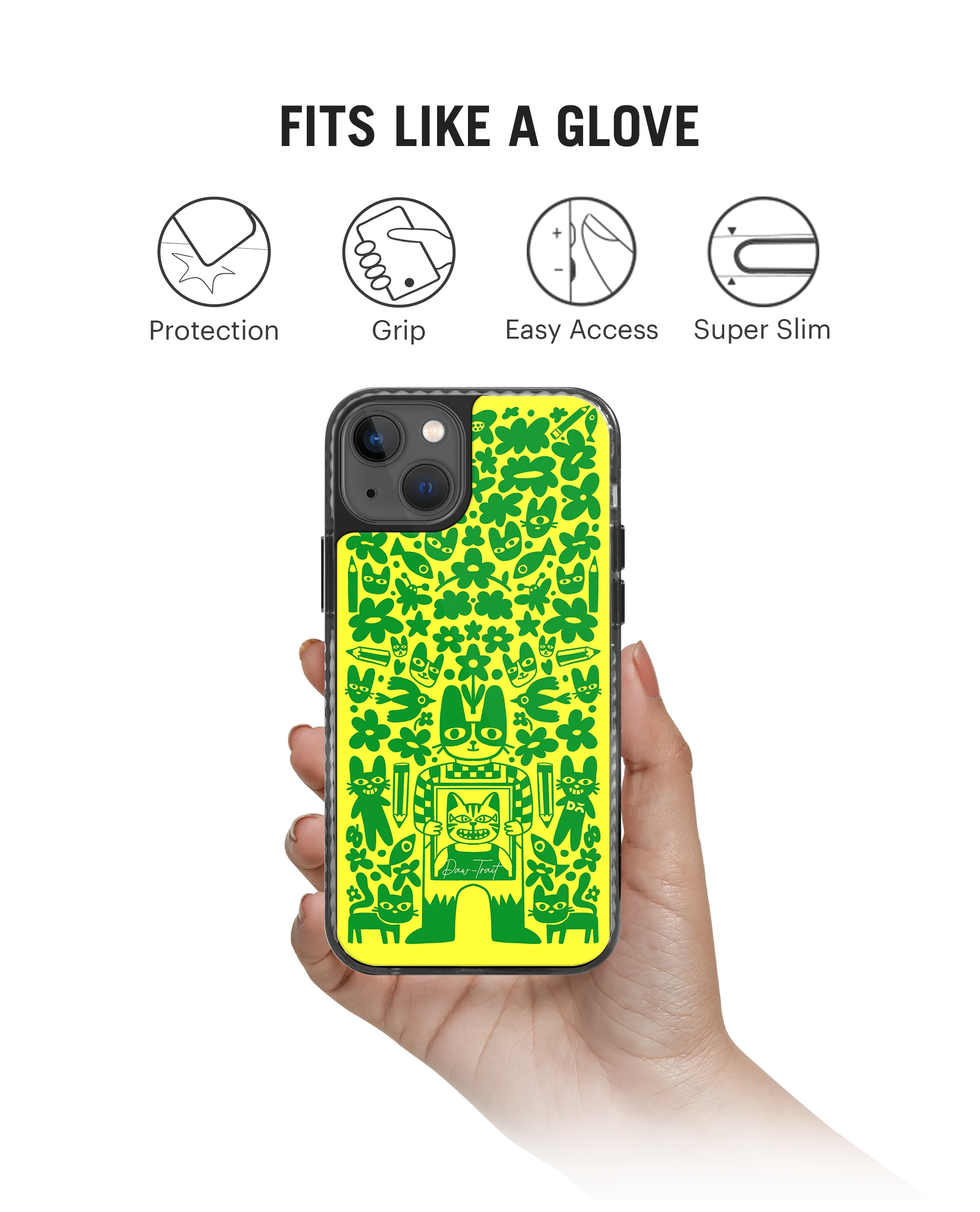 DailyObjects Mew Sketch Stride 2.0 Phone Case Cover For iPhone 15 - Image 2