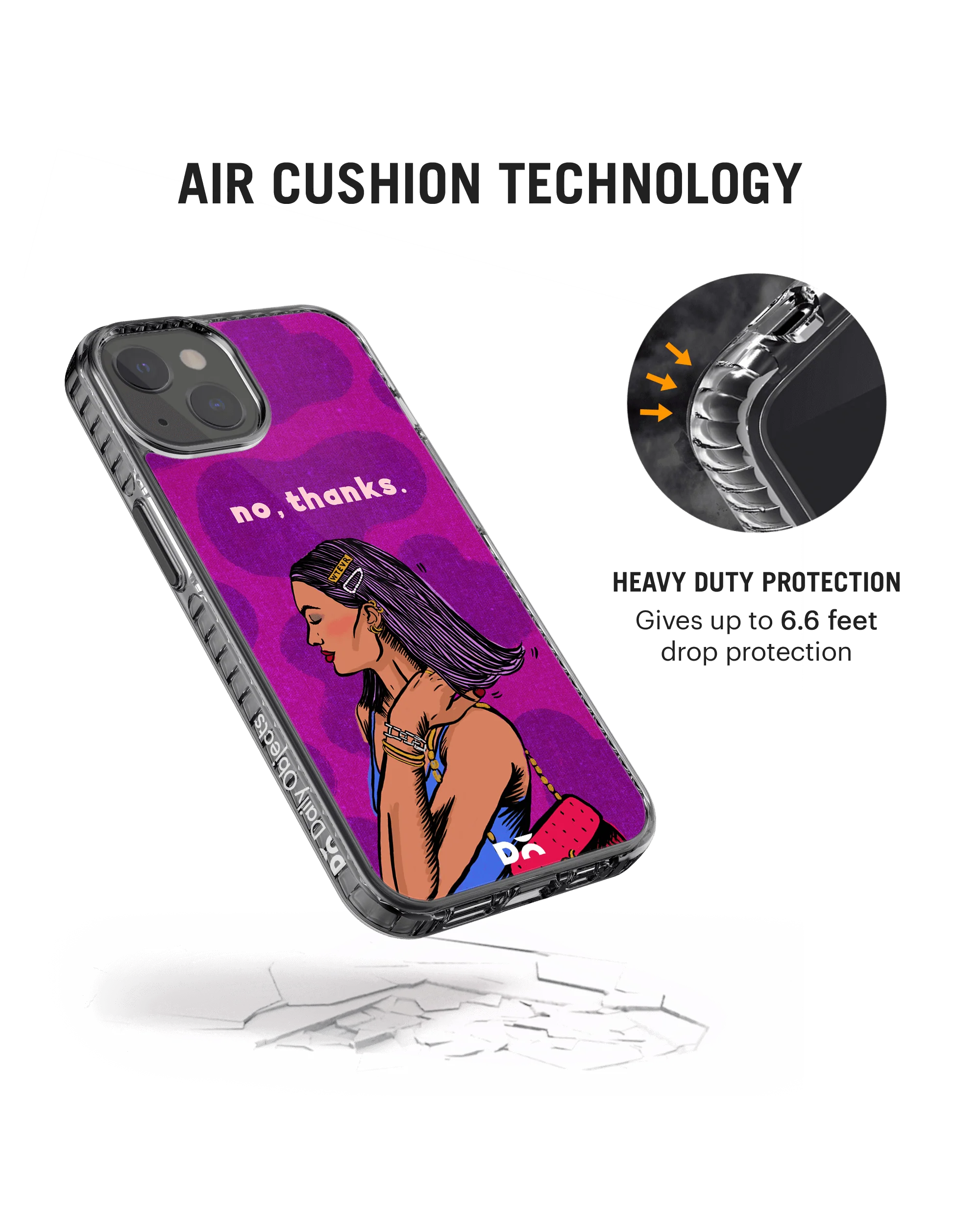 DailyObjects No thanks Stride 2.0 Case Cover For iPhone 13 - Image 2