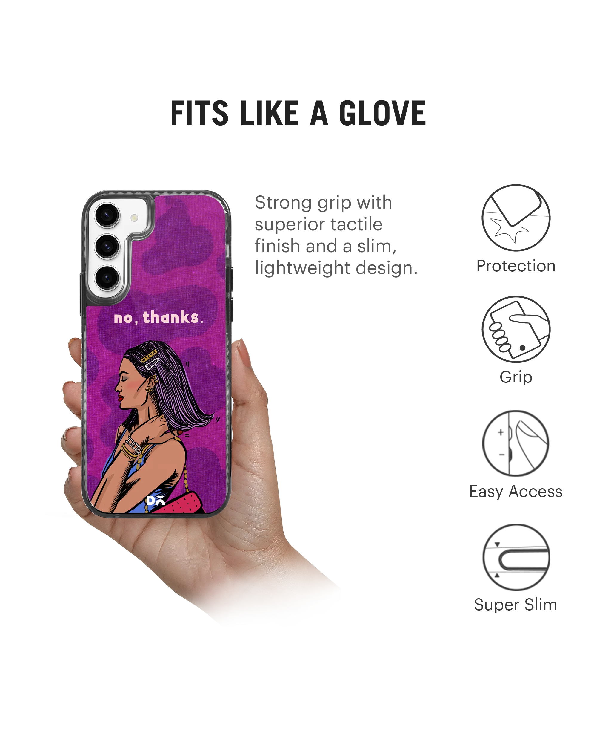 DailyObjects No thanks Stride 2.0 Case Cover For Samsung Galaxy S23 - Image 5
