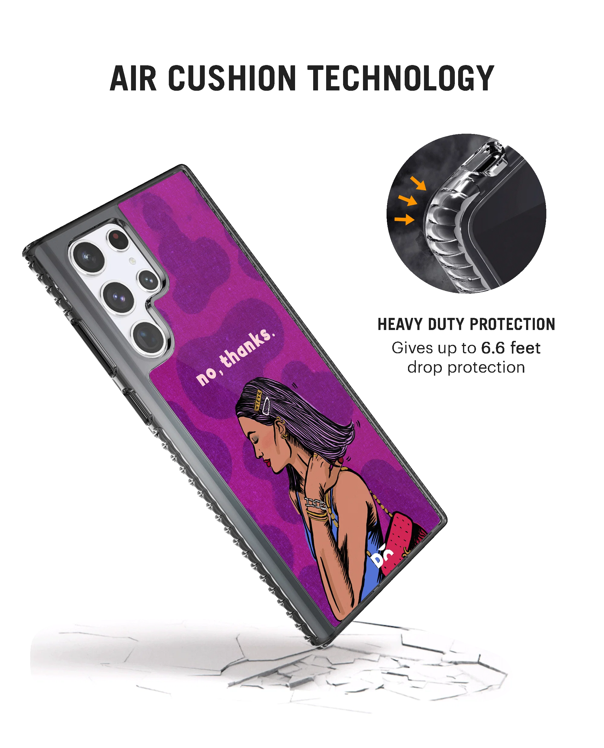 DailyObjects No thanks Stride 2.0 Case Cover For Samsung Galaxy S23 Ultra