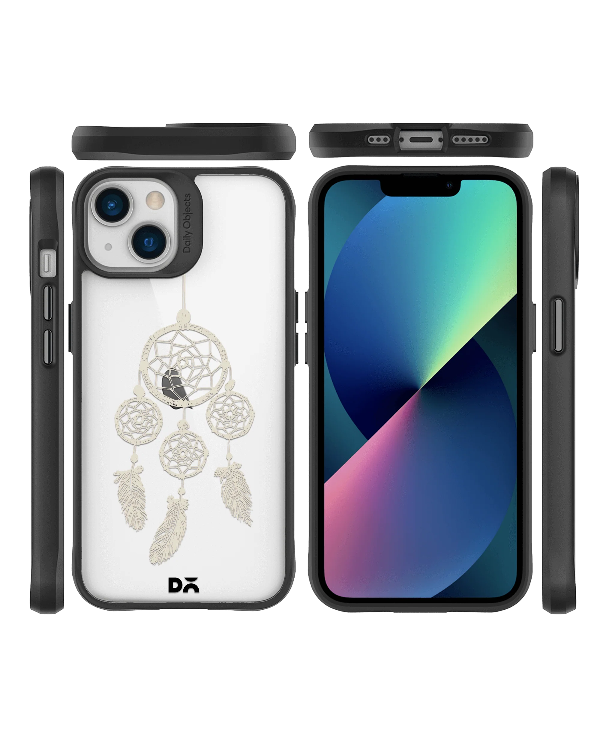 DailyObjects Off White Dreams Black Hybrid Clear Case Cover For iPhone 13 Mini - Image 9