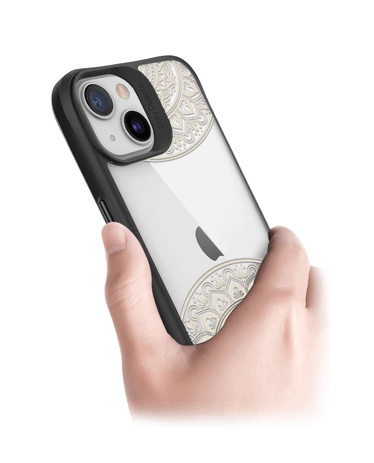 DailyObjects Off White Mandala Black Hybrid Clear Case Cover For iPhone 13 Mini - Image 2