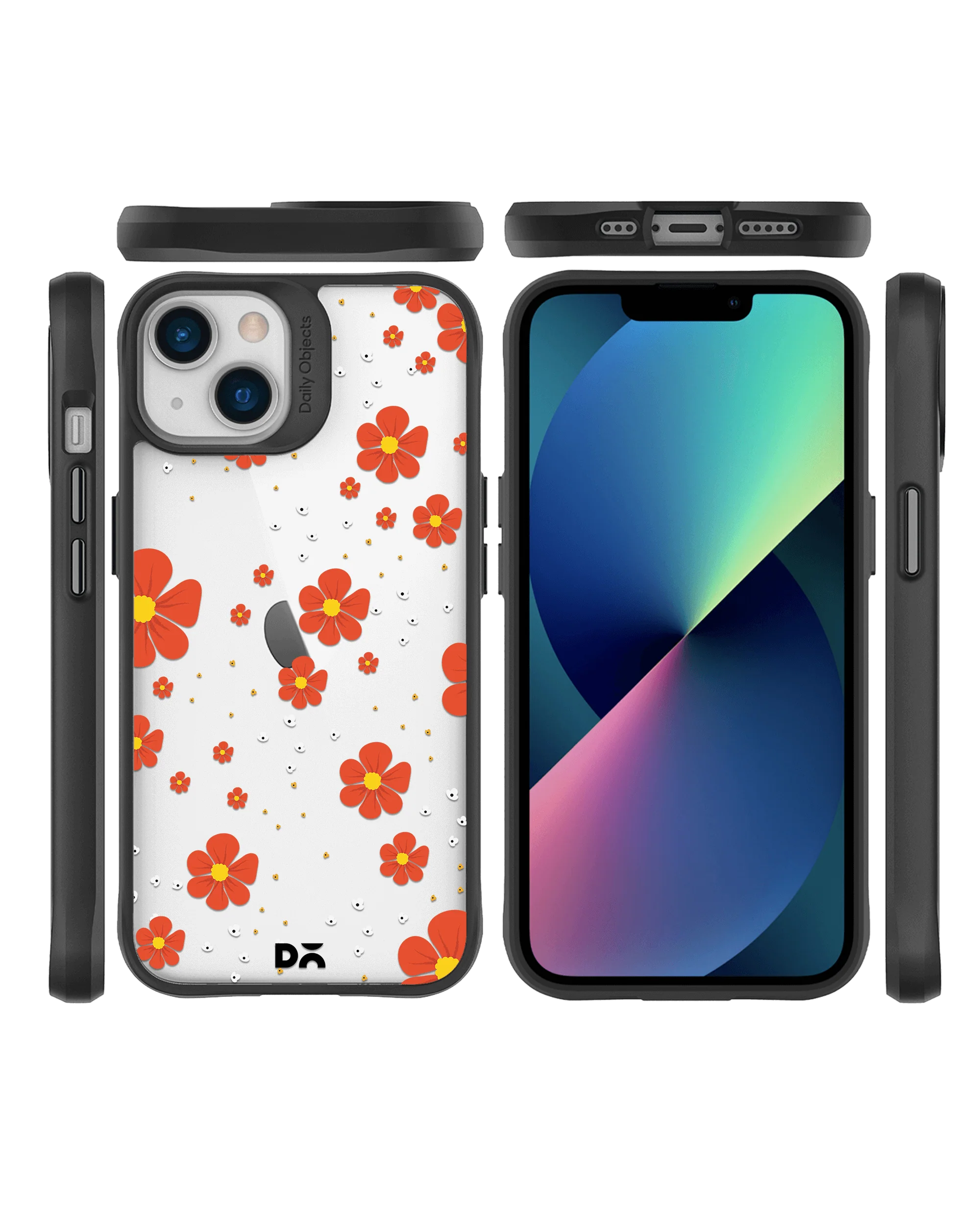 DailyObjects Orange Cosmos Black Hybrid Clear Case Cover For iPhone 13 Mini - Image 9