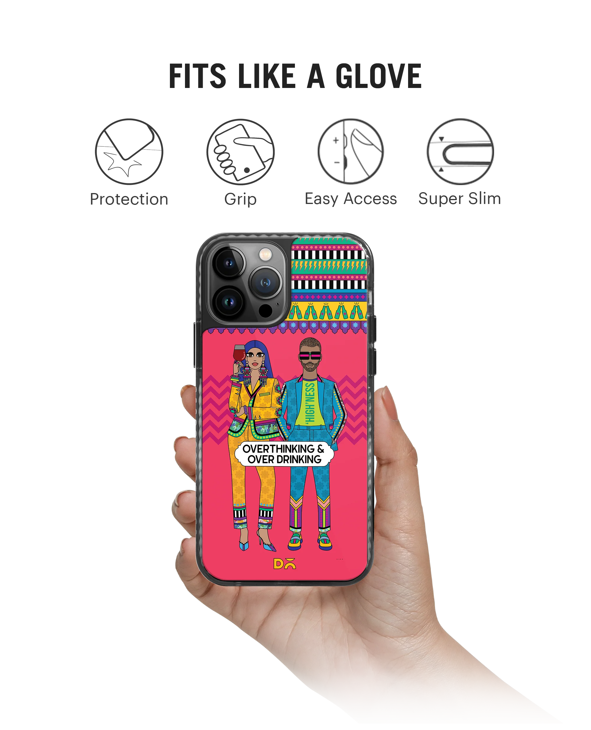 DailyObjects Overthinking & Overdrinking Stride 2.0 Phone Case Cover For iPhone 15 Pro Max - Image 2