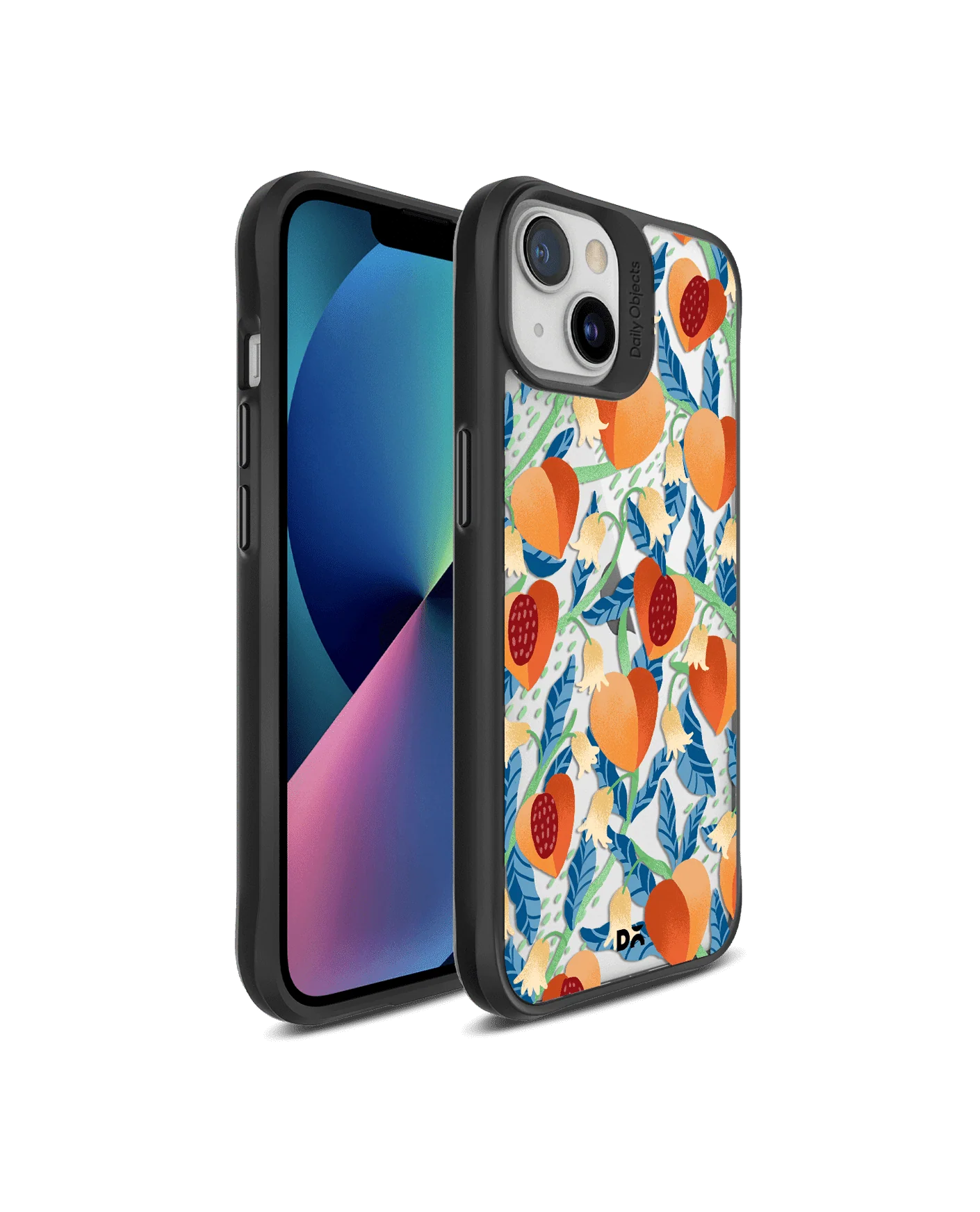 DailyObjects Peachy Peaches Black Hybrid Clear Case Cover For iPhone 13 Mini - Image 3