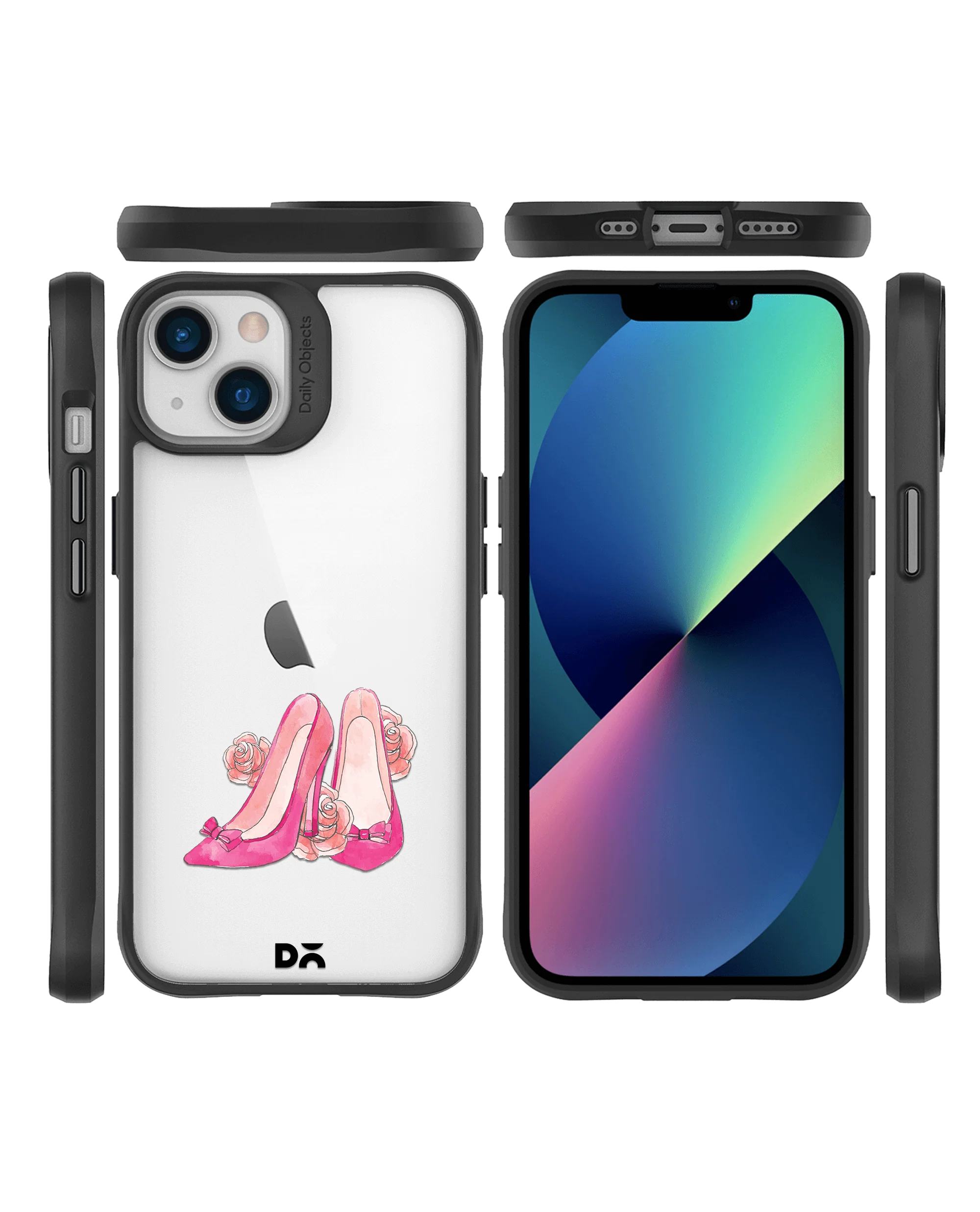DailyObjects Pink Stilettos Black Hybrid Clear Case Cover For iPhone 13 Mini - Image 10