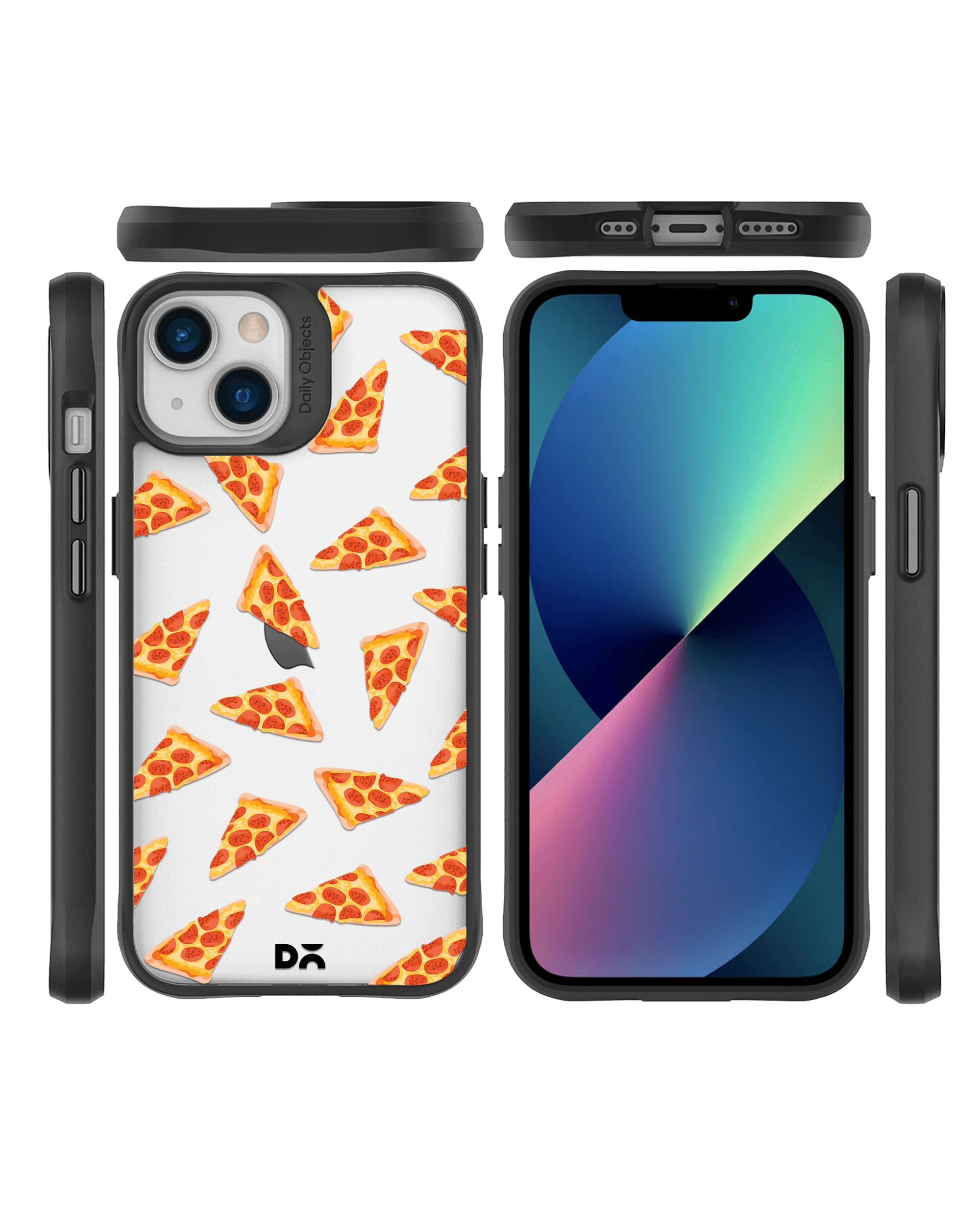 DailyObjects Pizza Slice Icon Black Hybrid Clear Case Cover For iPhone 13 Mini - Image 10